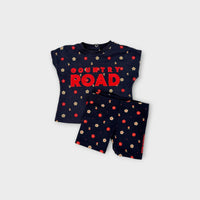 Country Road Flower Print Navy Set, Size 000