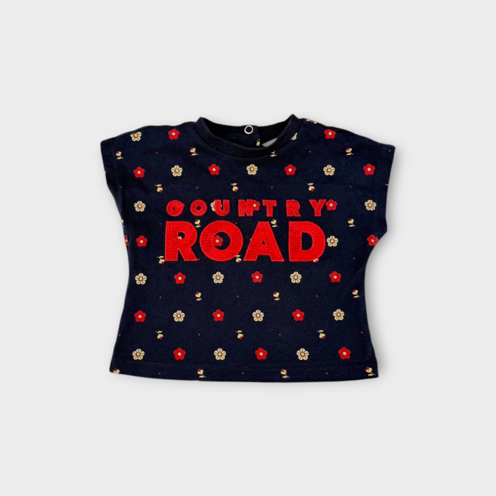 Country Road Flower Print Navy Set, Size 000
