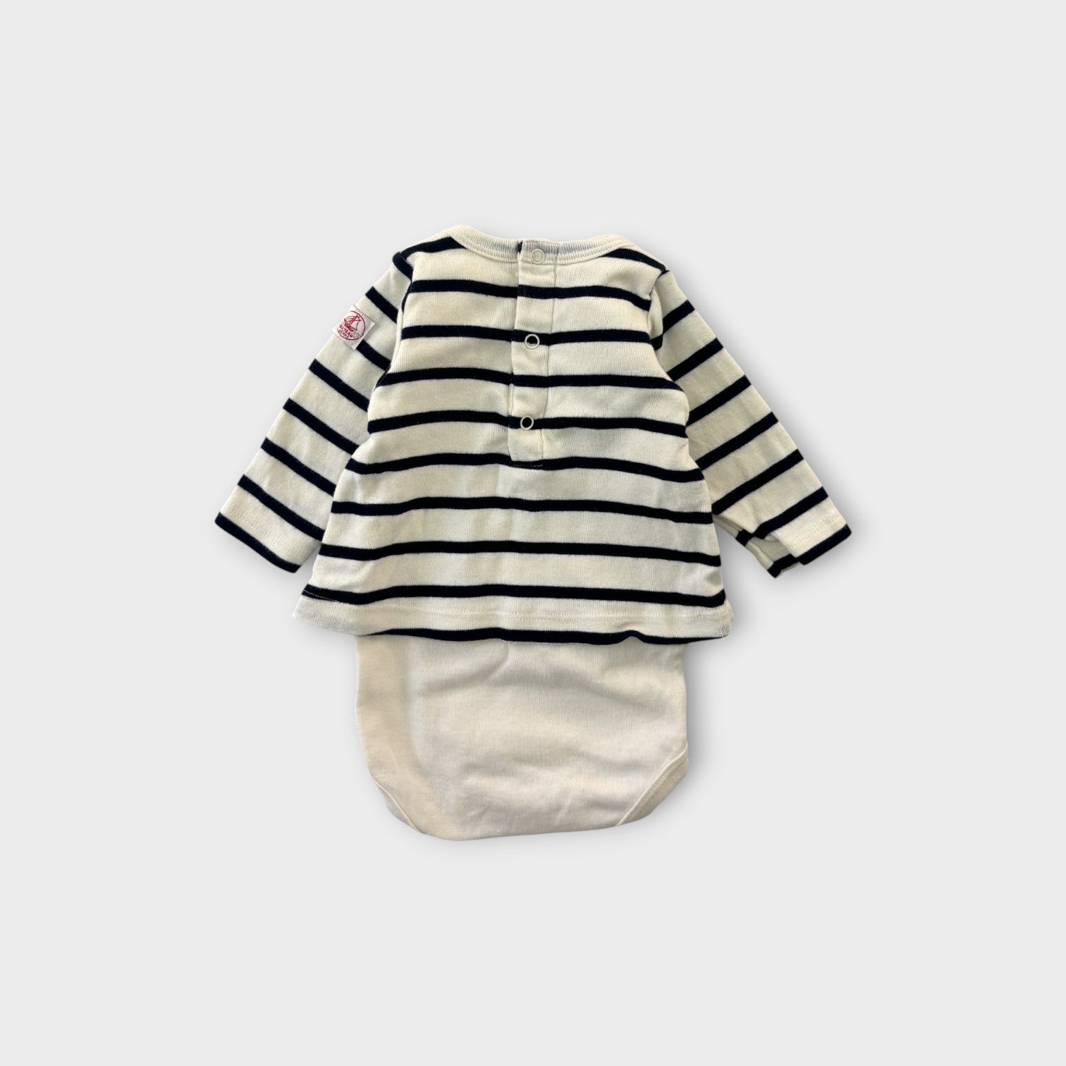 Petit Bateau Stripe Bodysuit, Size 0000