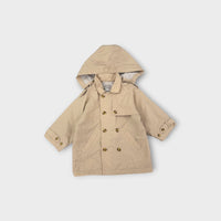 Beige Trench Coat With Hood, Size 0
