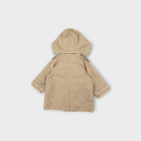 Beige Trench Coat With Hood, Size 0