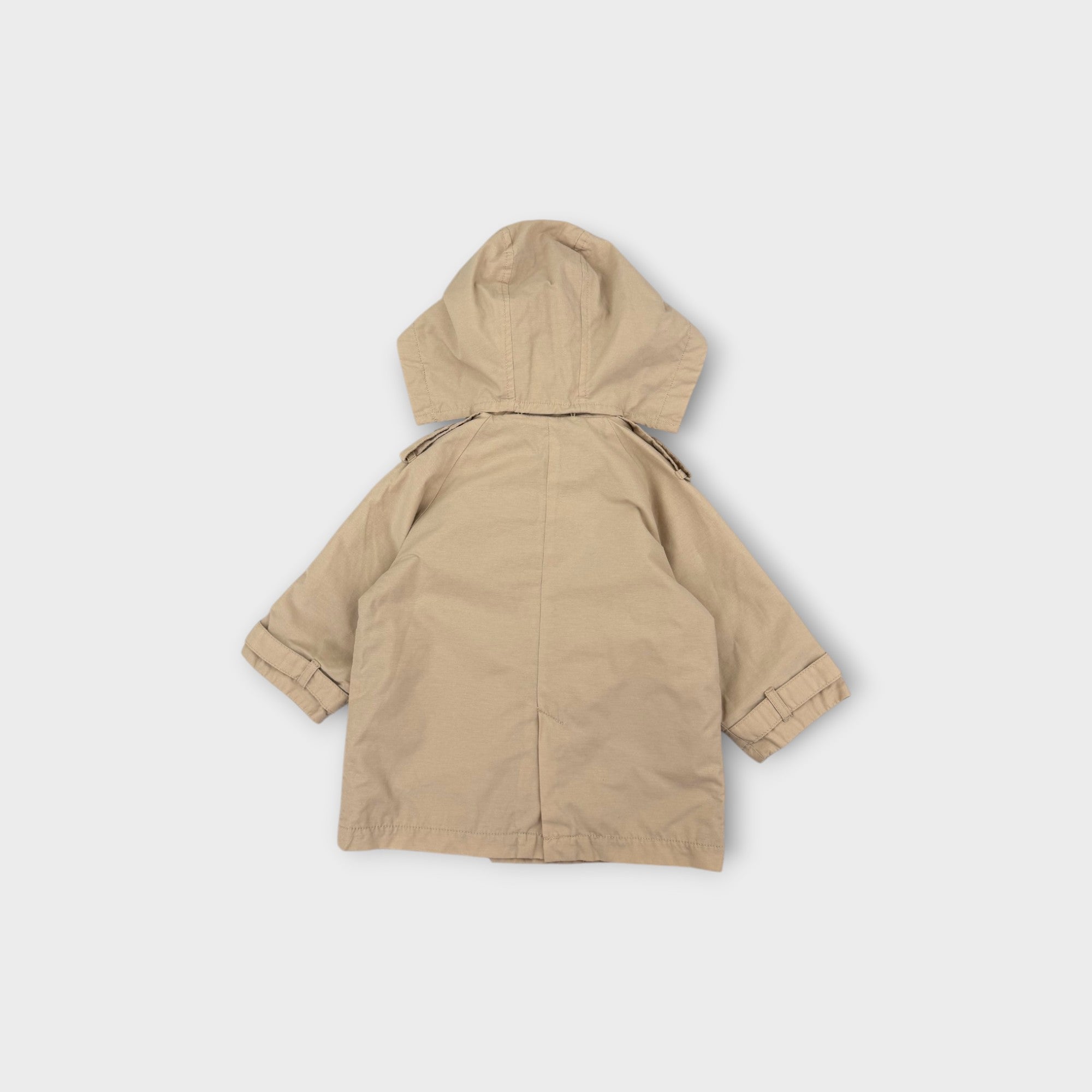 Beige Trench Coat With Hood, Size 0