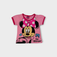 Retro Short-Sleeve Pink Minnie Mouse T-Shirt, Size 2