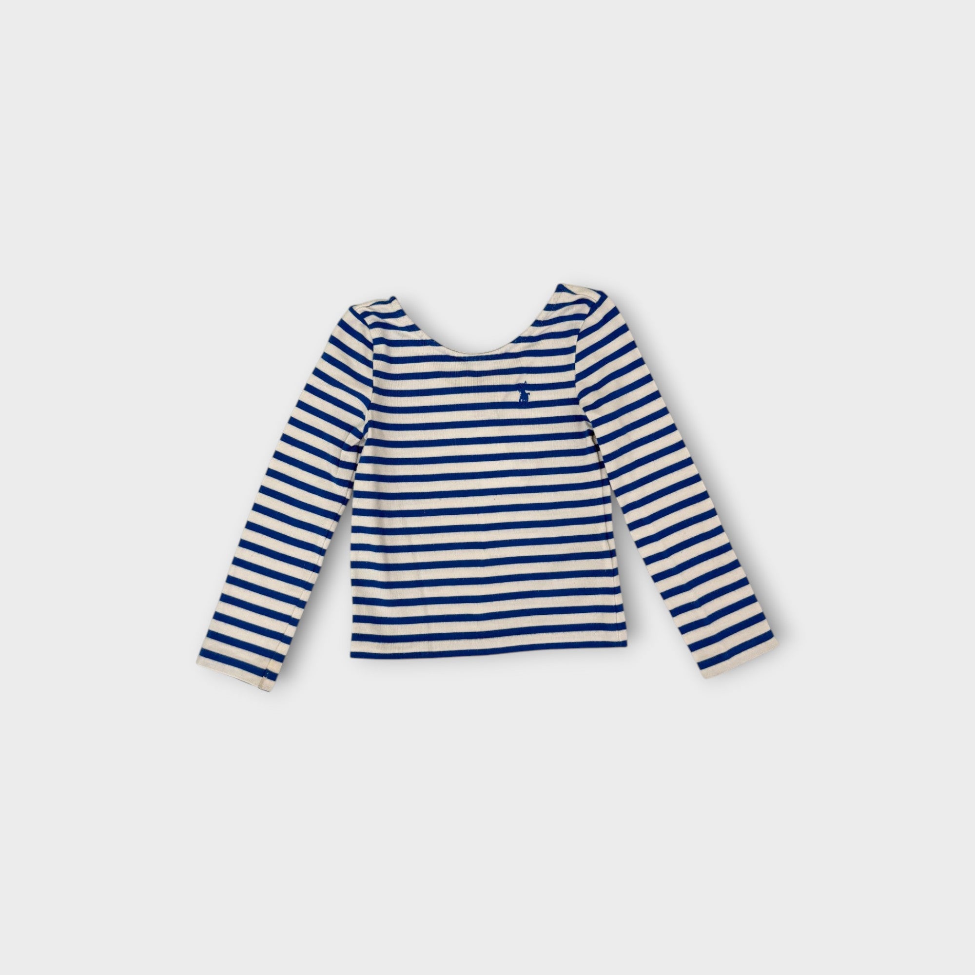 RL Blue Stripe Long Sleeve T-Shirt, Size 2