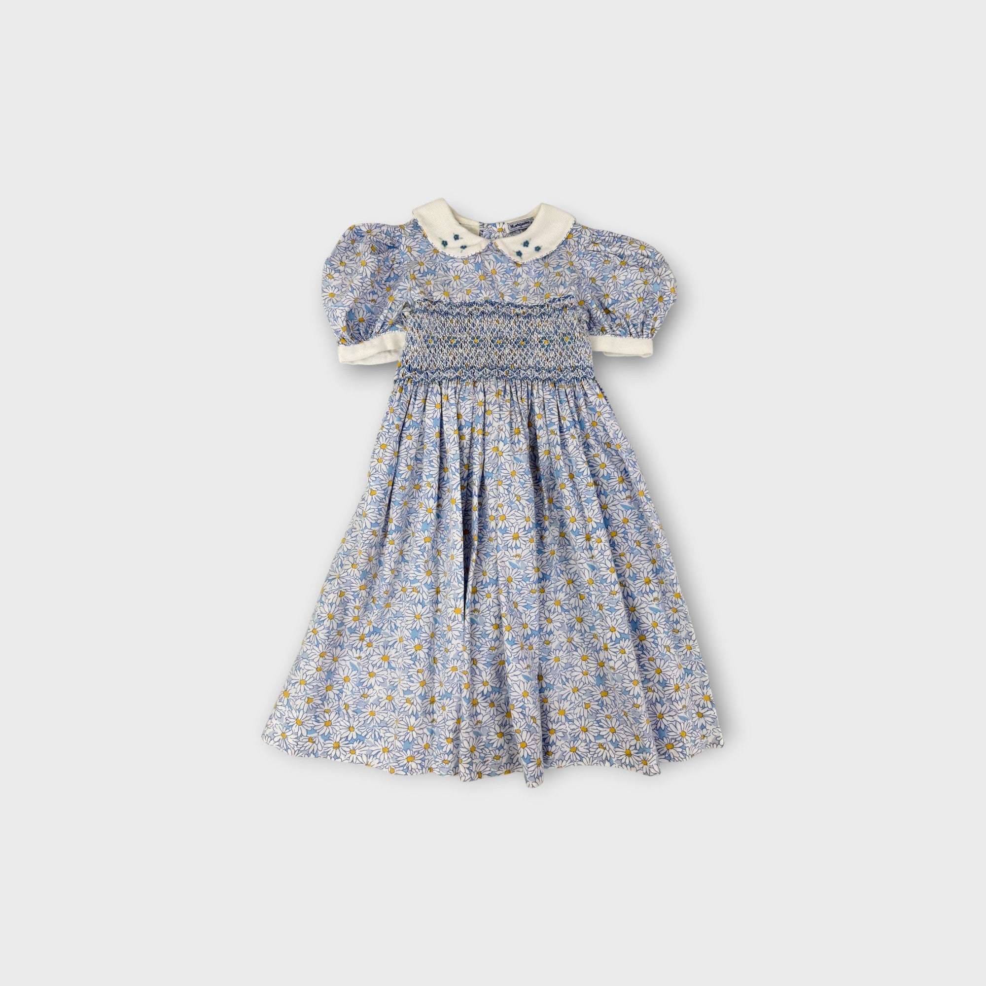 Vintage Marquise Daisy Smocked Dress, Size 4