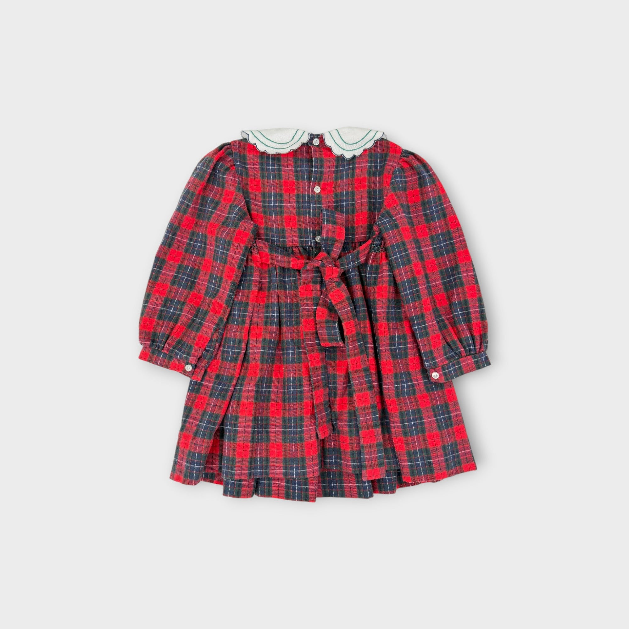 Vintage Ladybird Tartan Smocked Dress, Size 2