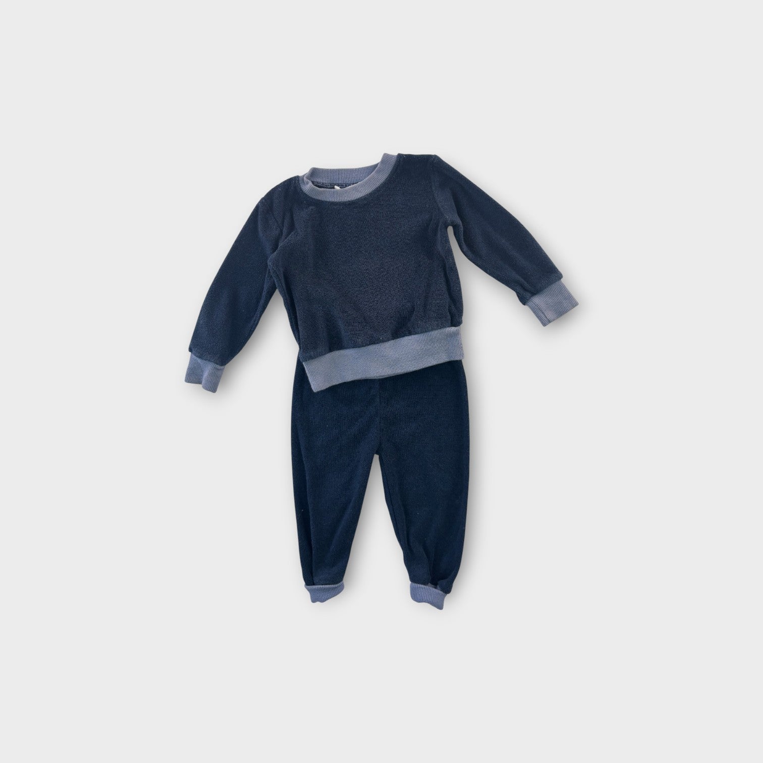 By Billie Navy Terry Sweatsuit Set, Size 000