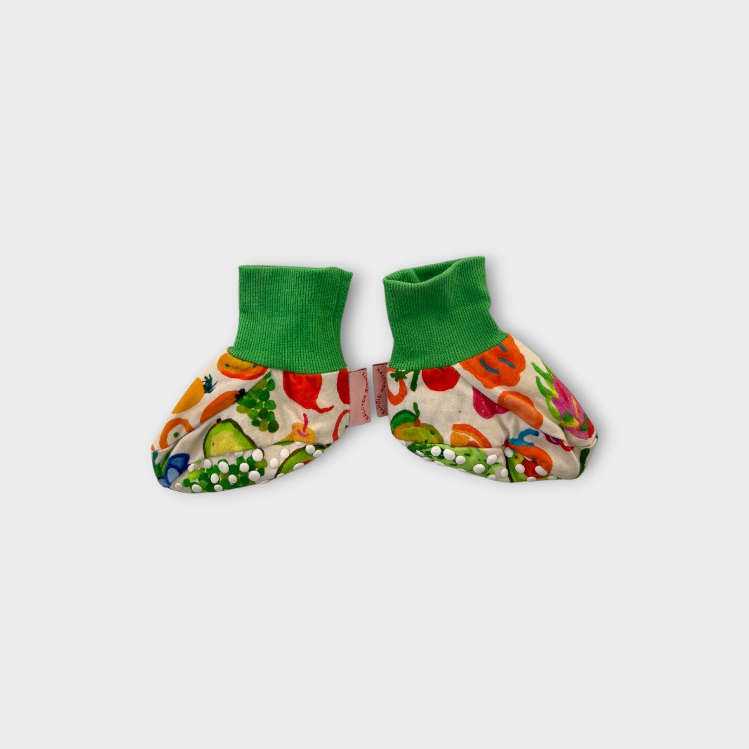 Halcyon Nights Green Veggie Print Booties, Size 0