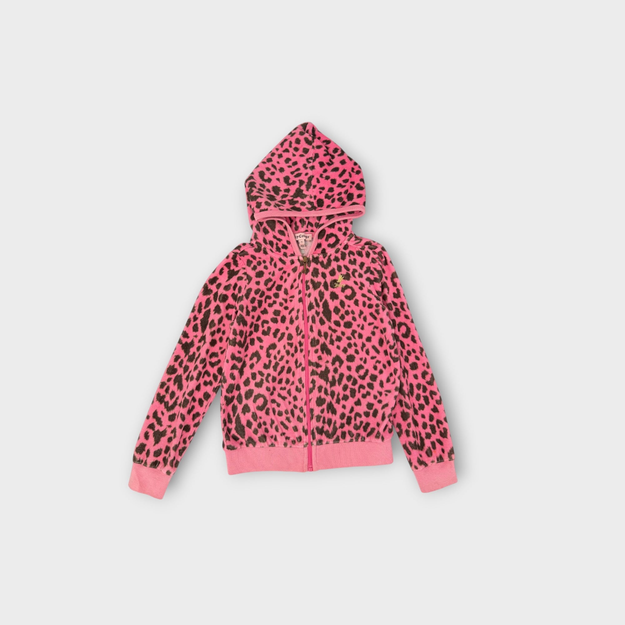 Retro Juicy Couture Pink Leopard Velour Jacket, Size 6