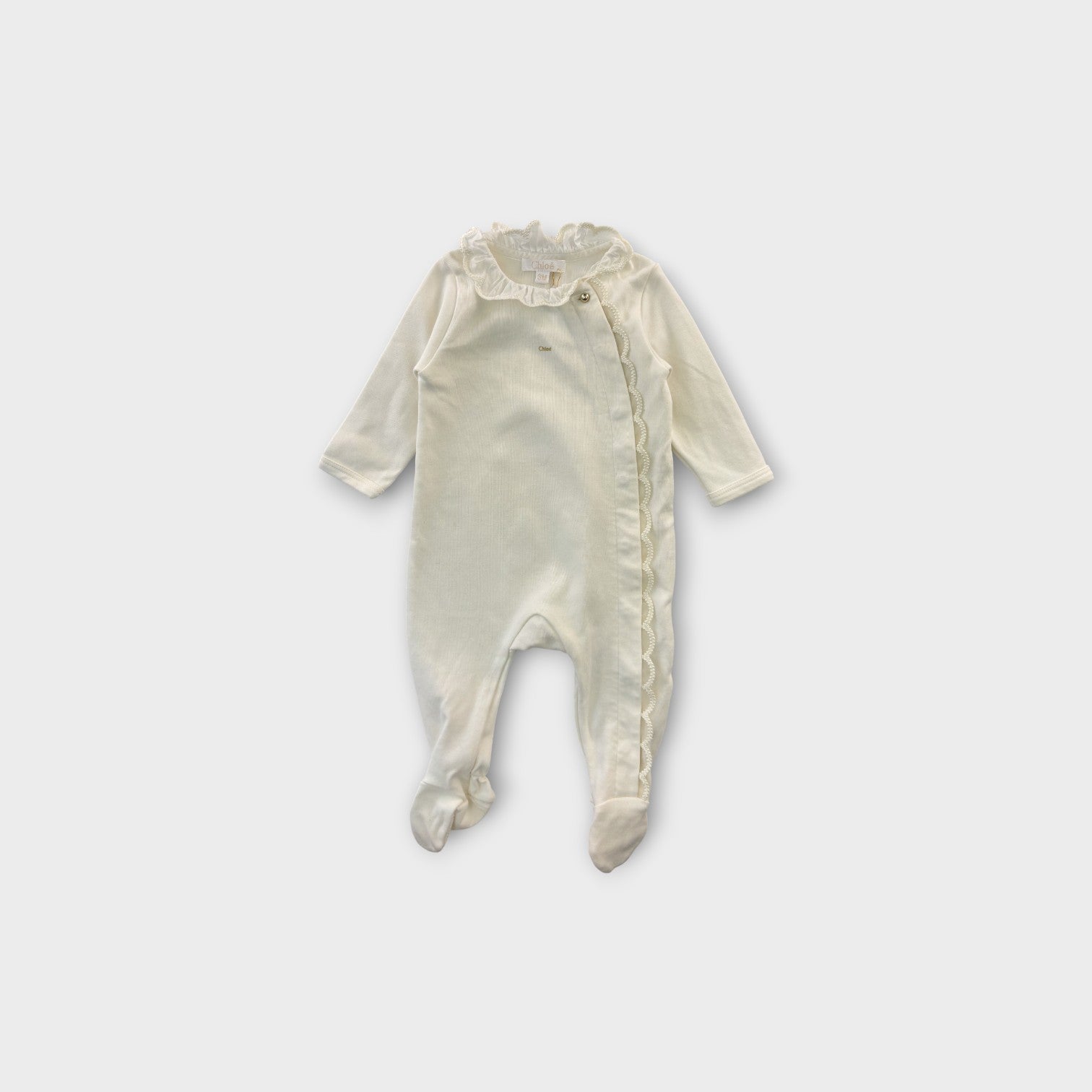Chloe White Frill Onesie, Size 000