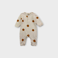 Nature Baby Mustard Dot Onesie, Size 000