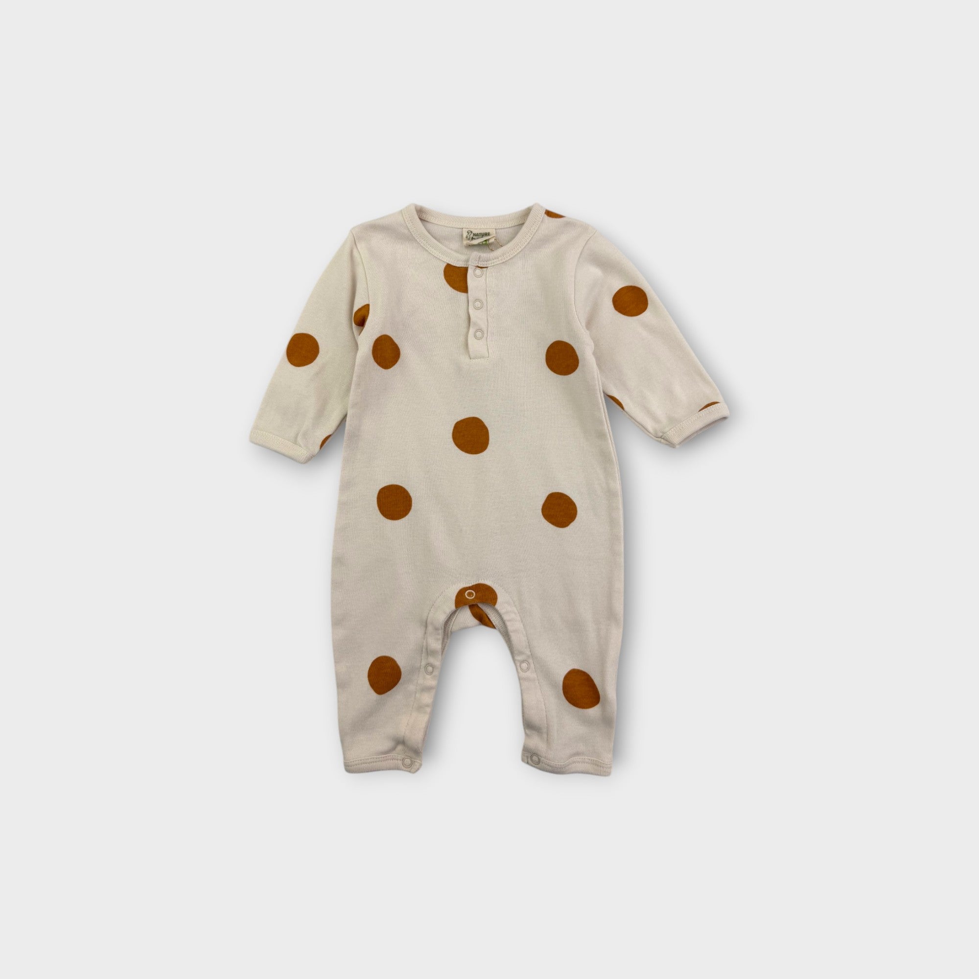 Nature Baby Mustard Dot Onesie, Size 000