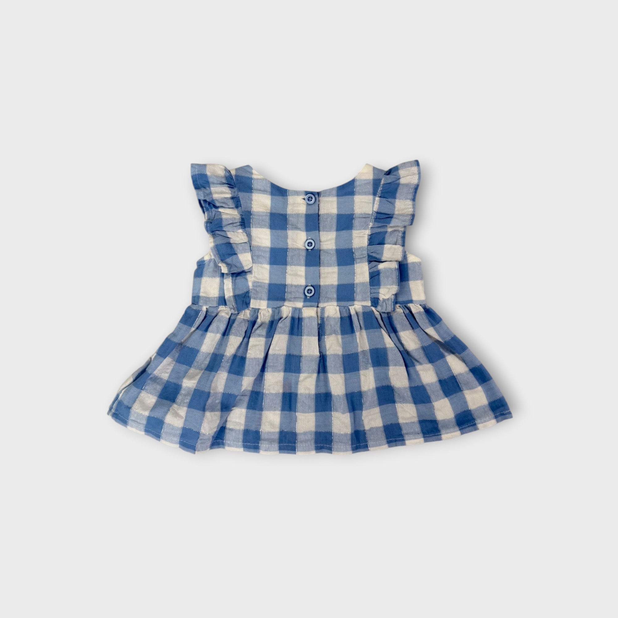 Blue Gingham Matching Set, Size 0