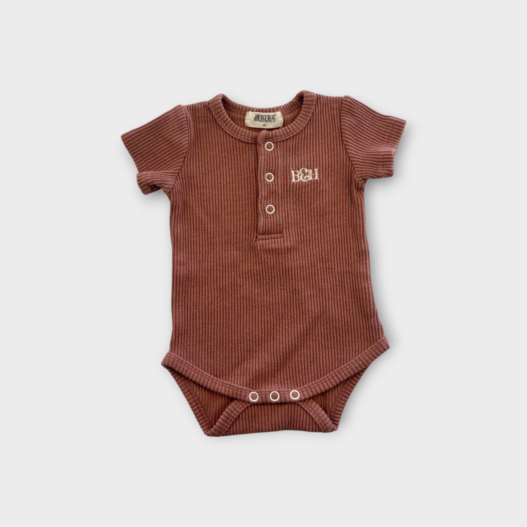 Bencer & Hazelnut Ribbed Bodysuit, Size 00