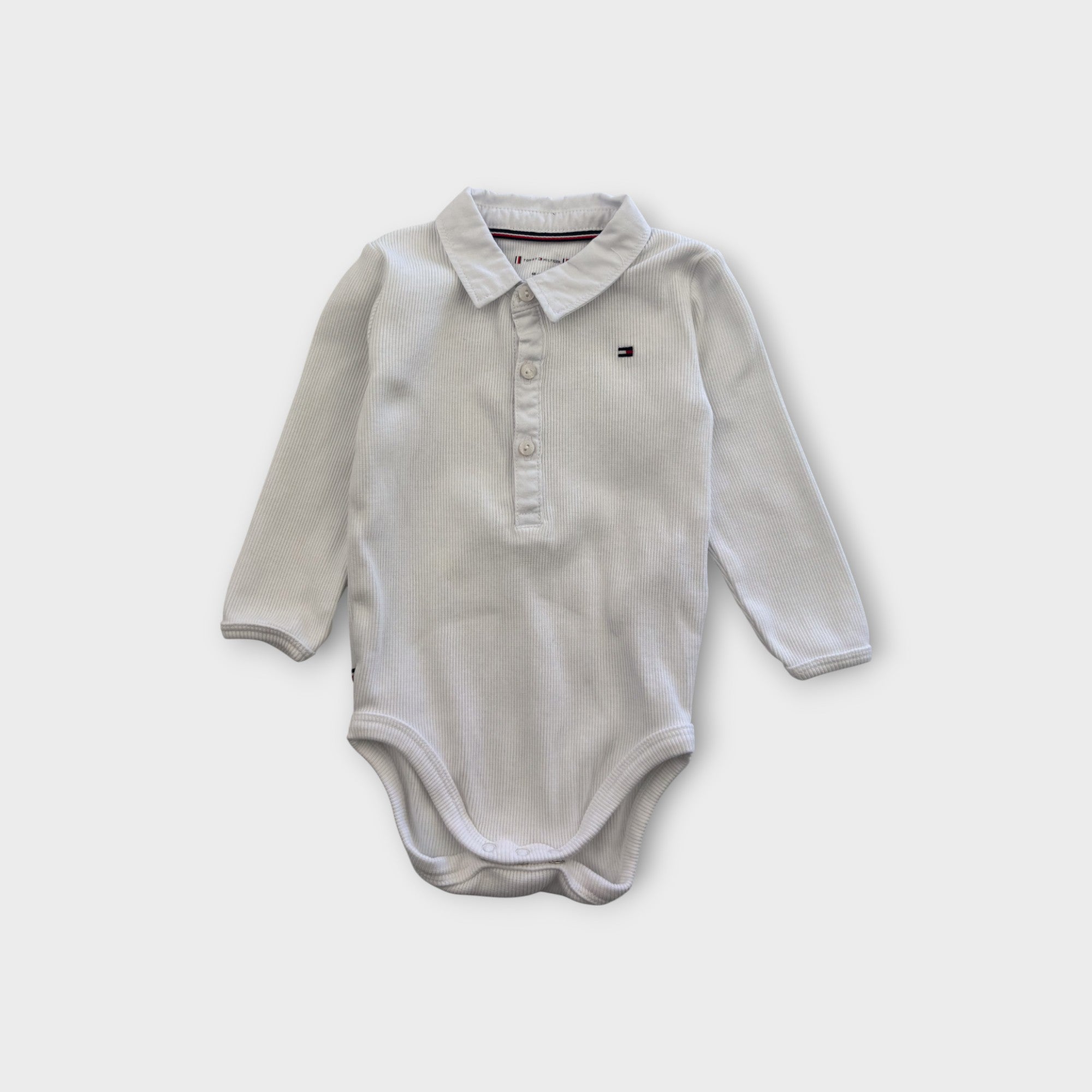 TH White Long Sleeve Collar Bodysuit, Size 00