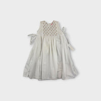 Vintage Fred Bare White Smocked Dress, Size 3
