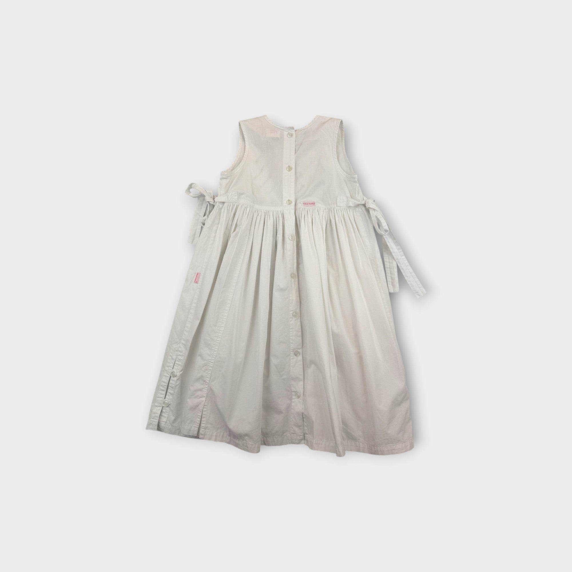Vintage Fred Bare White Smocked Dress, Size 4