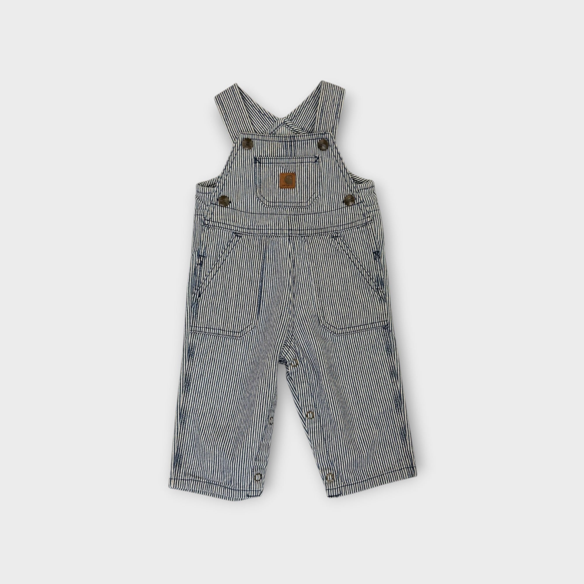 Carhartt Hickory Stripe Overalls, Size 00
