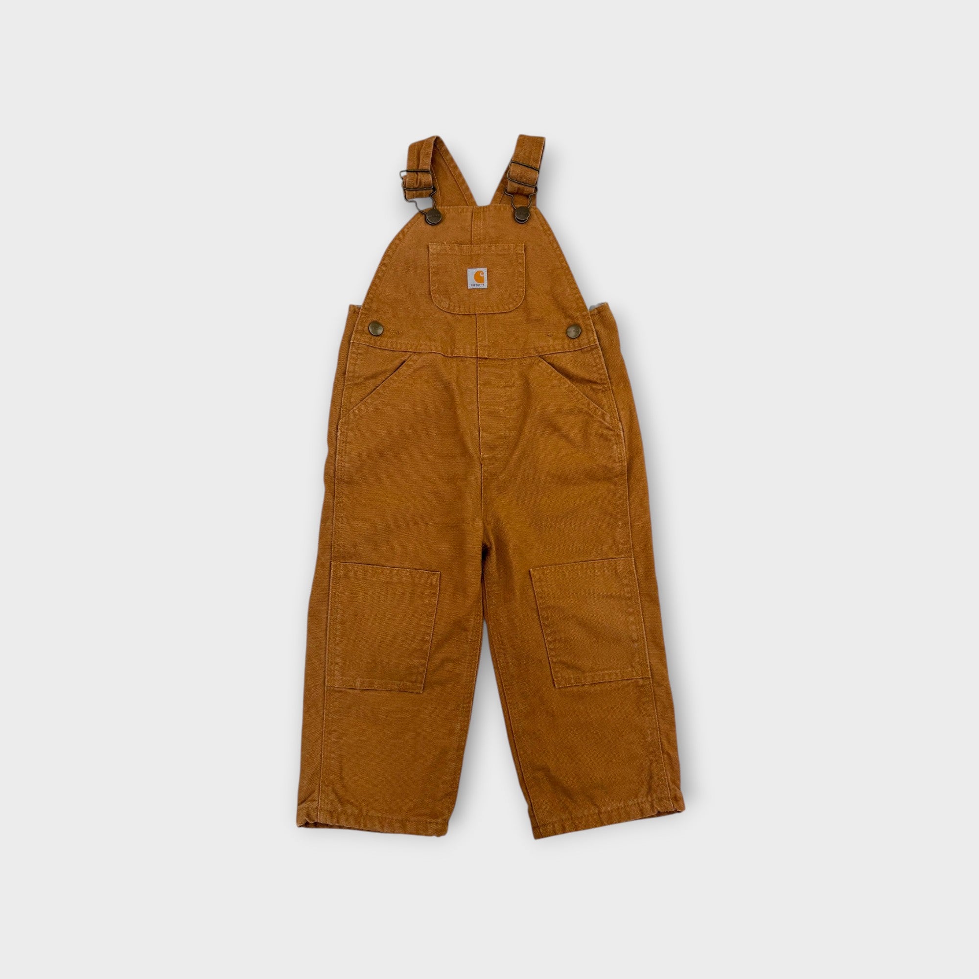Carhartt Duck Brown Duck Lined Overalls, Size 2