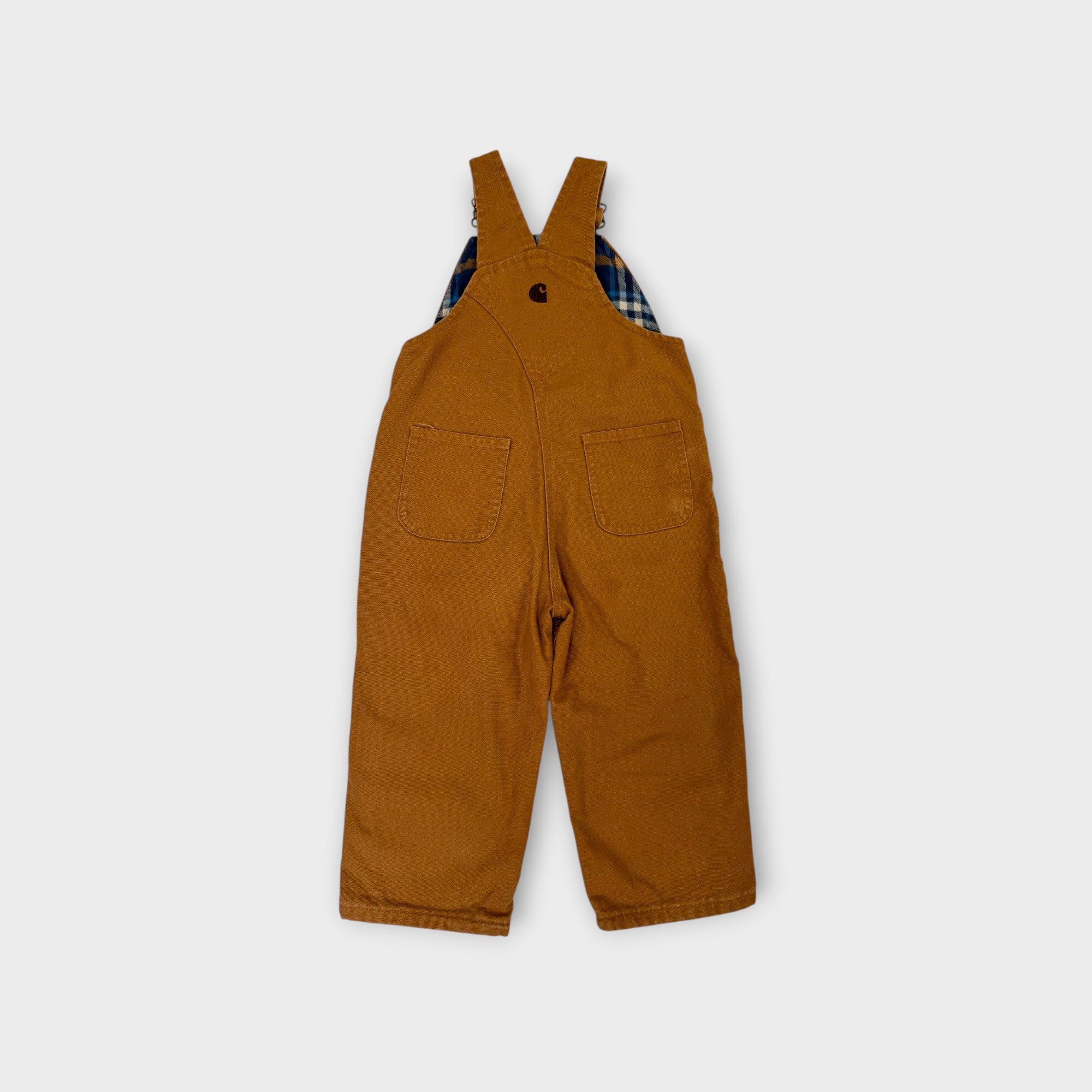 Carhartt Duck Brown Duck Lined Overalls, Size 2