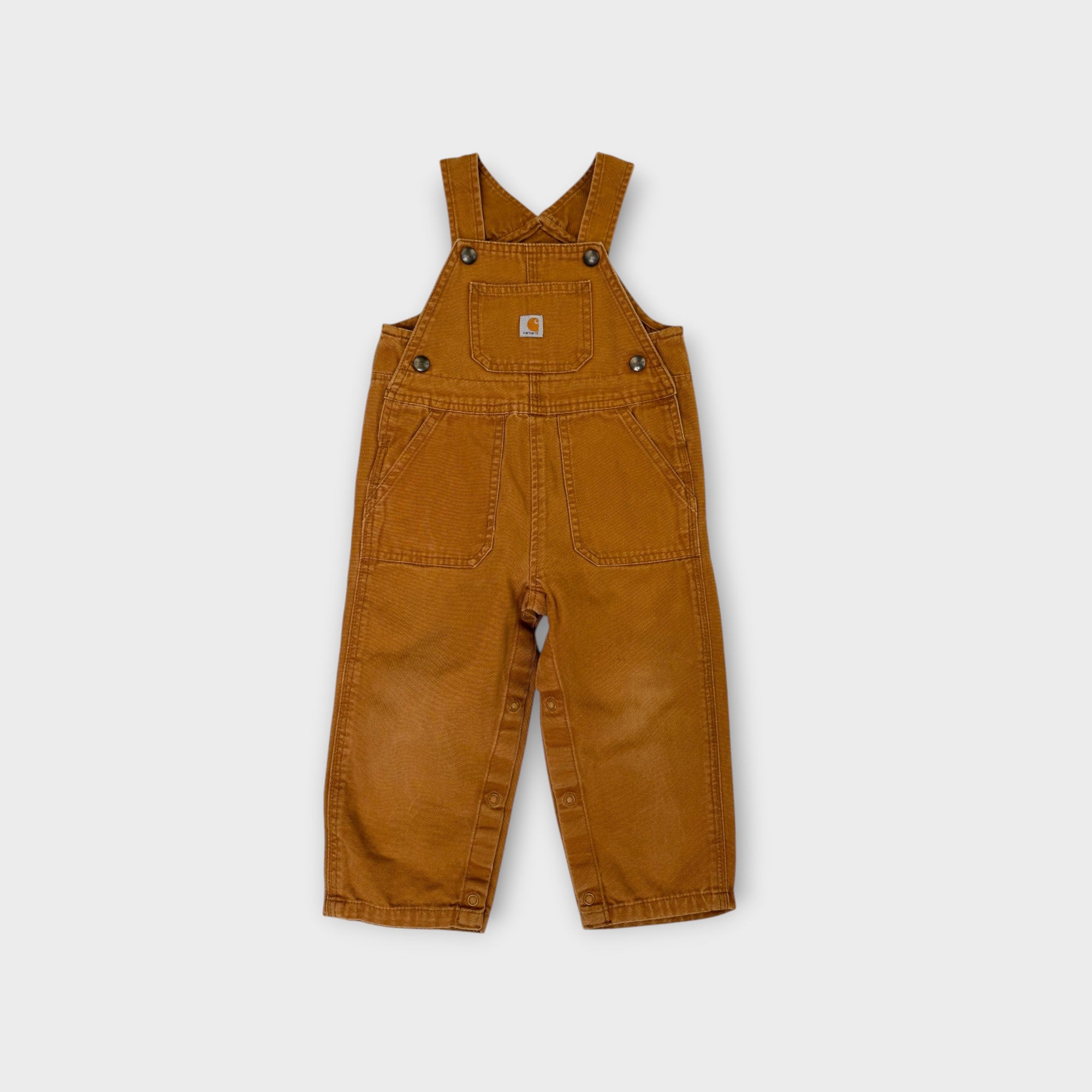 Carhartt Dark Brown Duck Overalls, Size 2