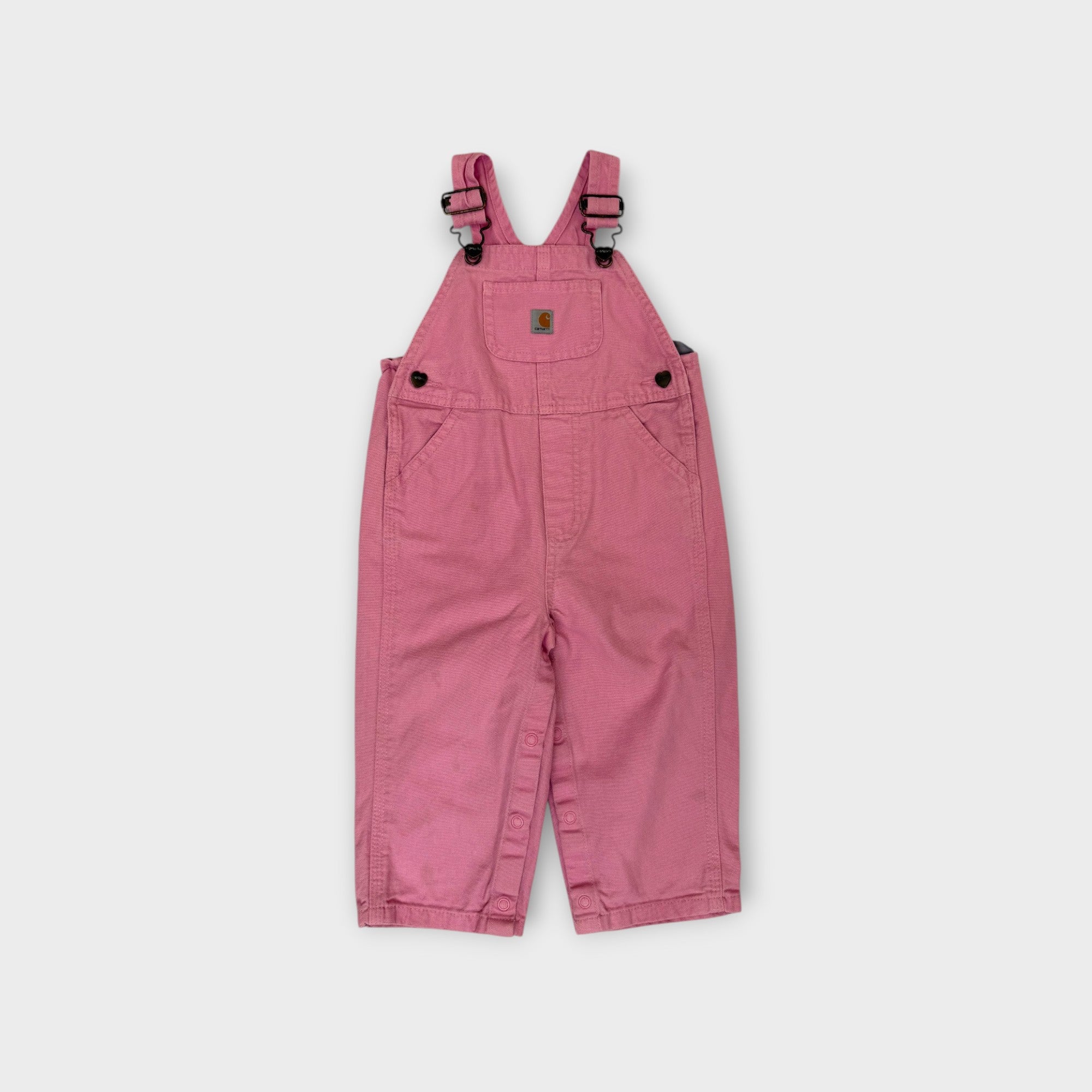 Carhartt Pink Heart Workwear Overalls, Size 1