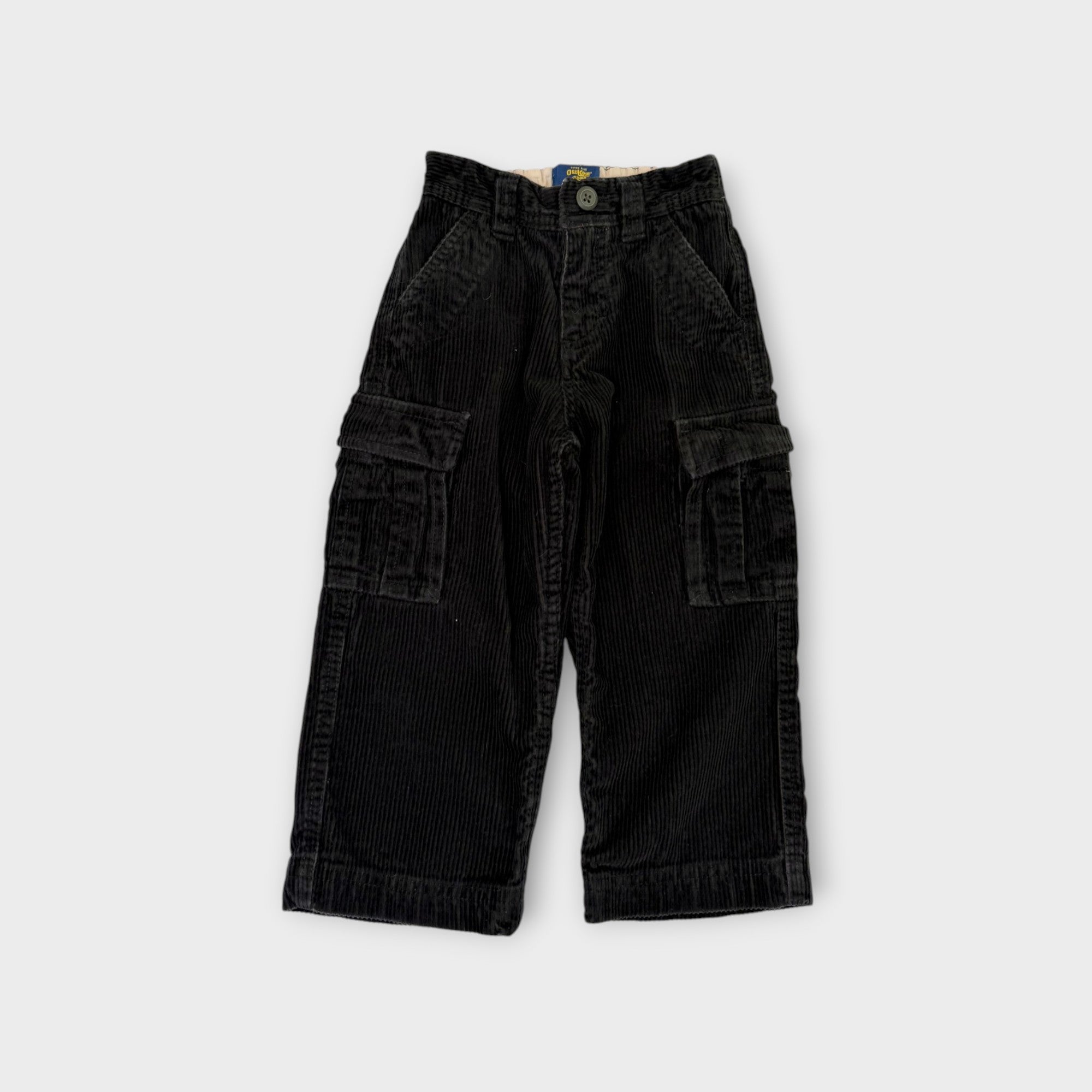 00s Oshkosh Black Corduroy Cargo Pants, Size 3