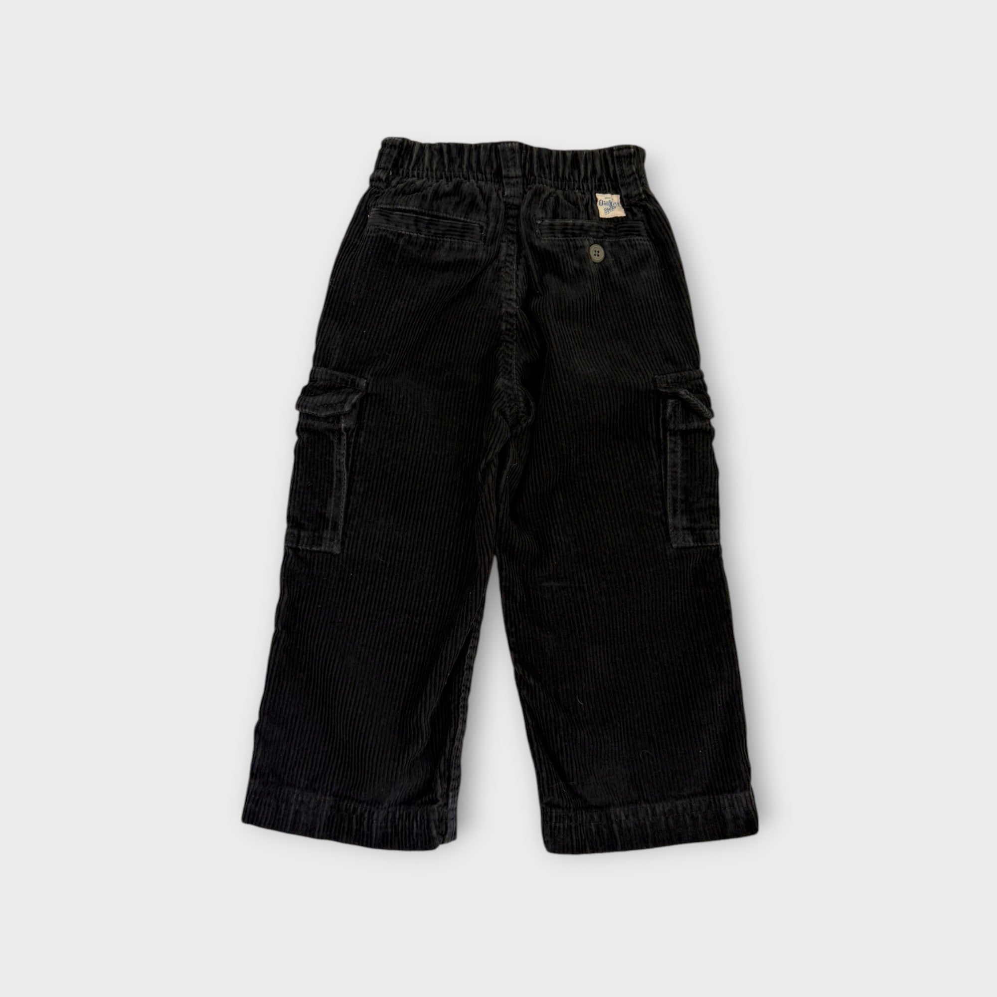 00s Oshkosh Black Corduroy Cargo Pants, Size 3
