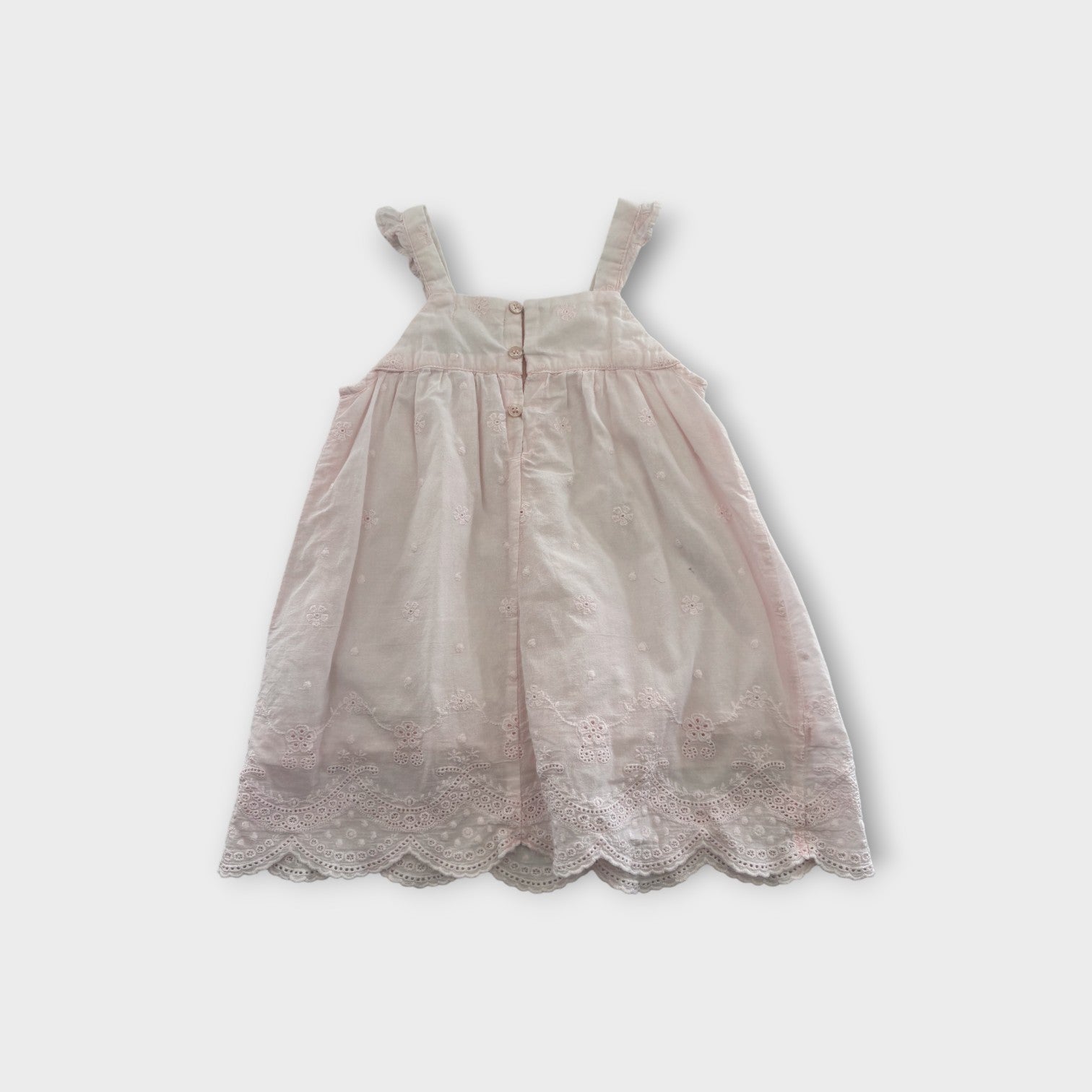 Purebaby Pink Broderie Anglaise Dress, Size 0