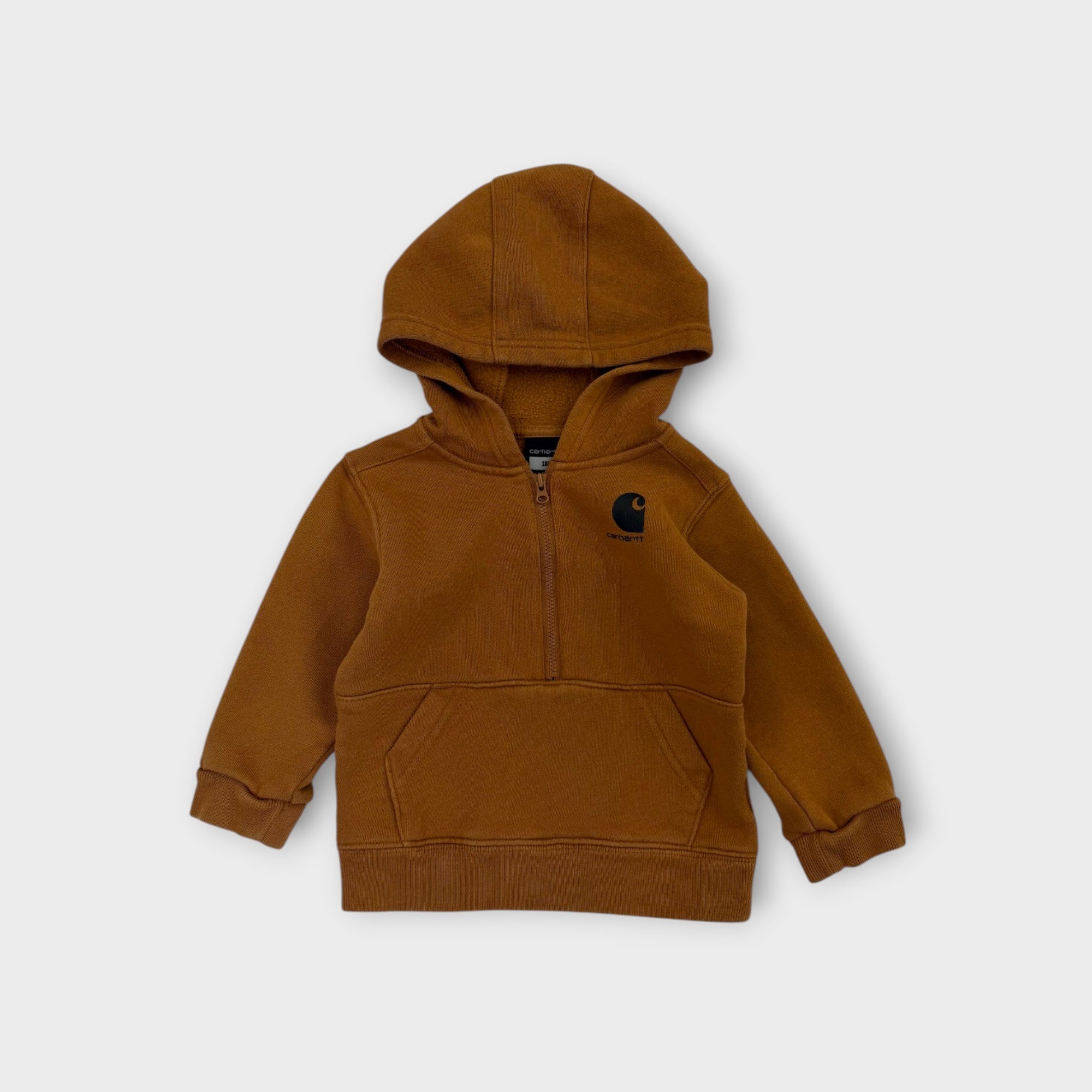 Brown Carhartt Quarter Zip Hoodie, Size 1