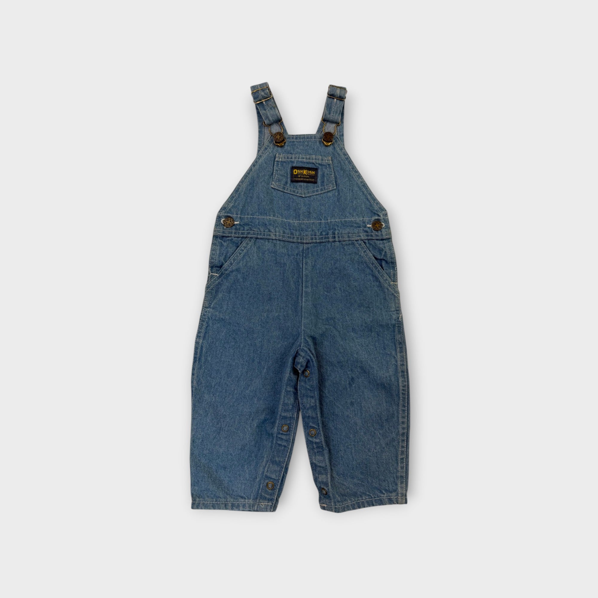 Vintage OshKosh B'Gosh Light Denim Overalls, Size 1