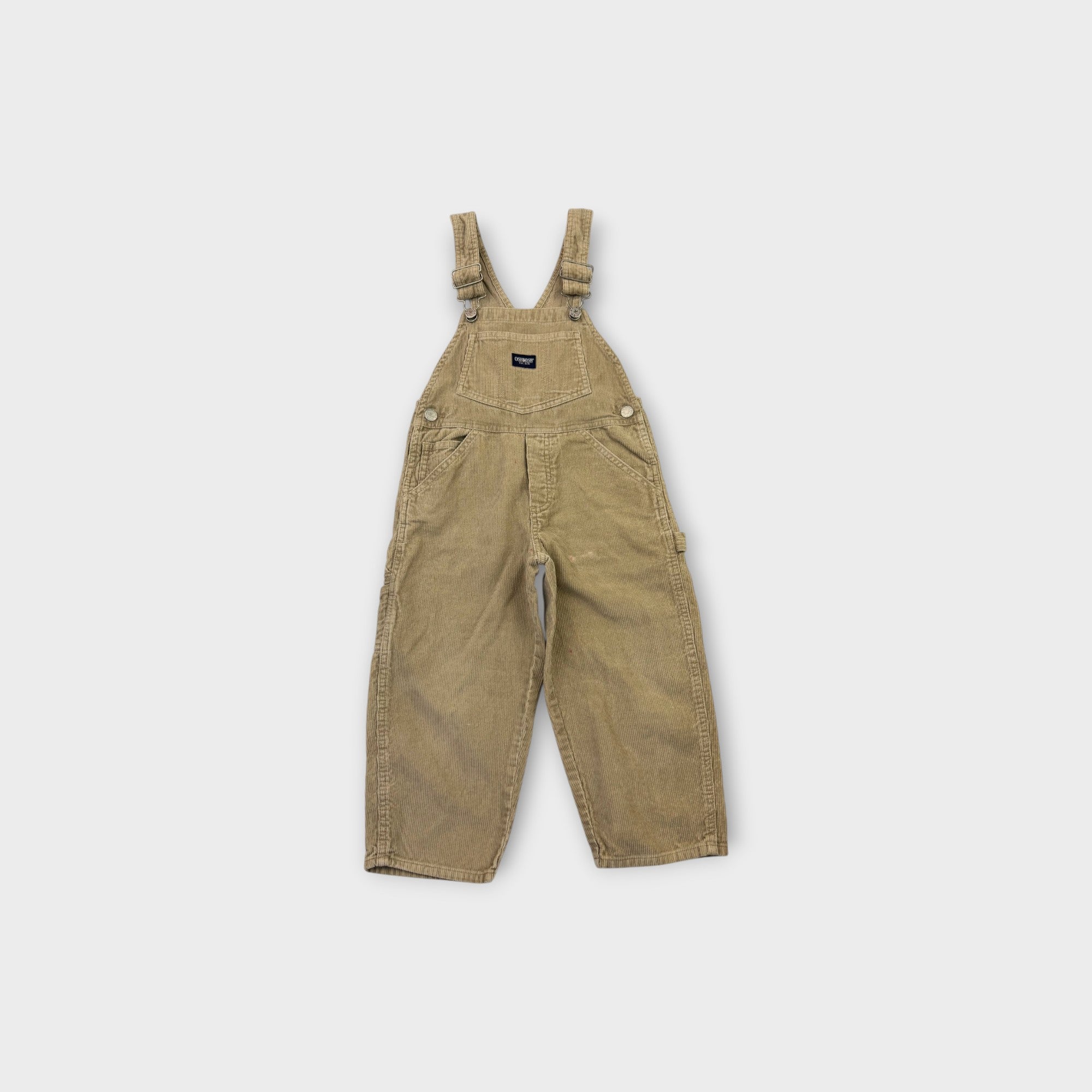 Vintage OshKosh B'Gosh Khaki Corduroy Overalls, Size 4