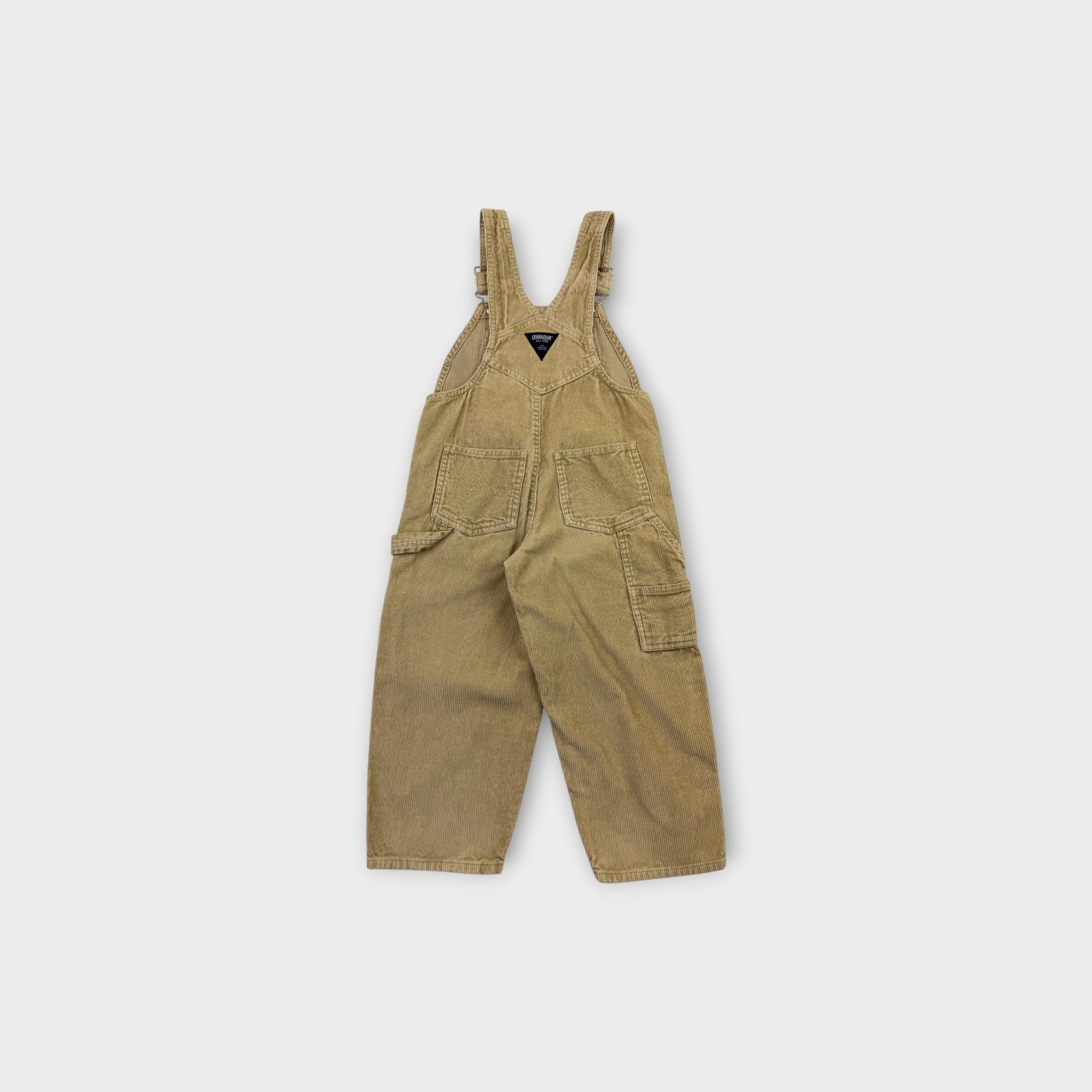 Vintage OshKosh B'Gosh Khaki Corduroy Overalls, Size 4