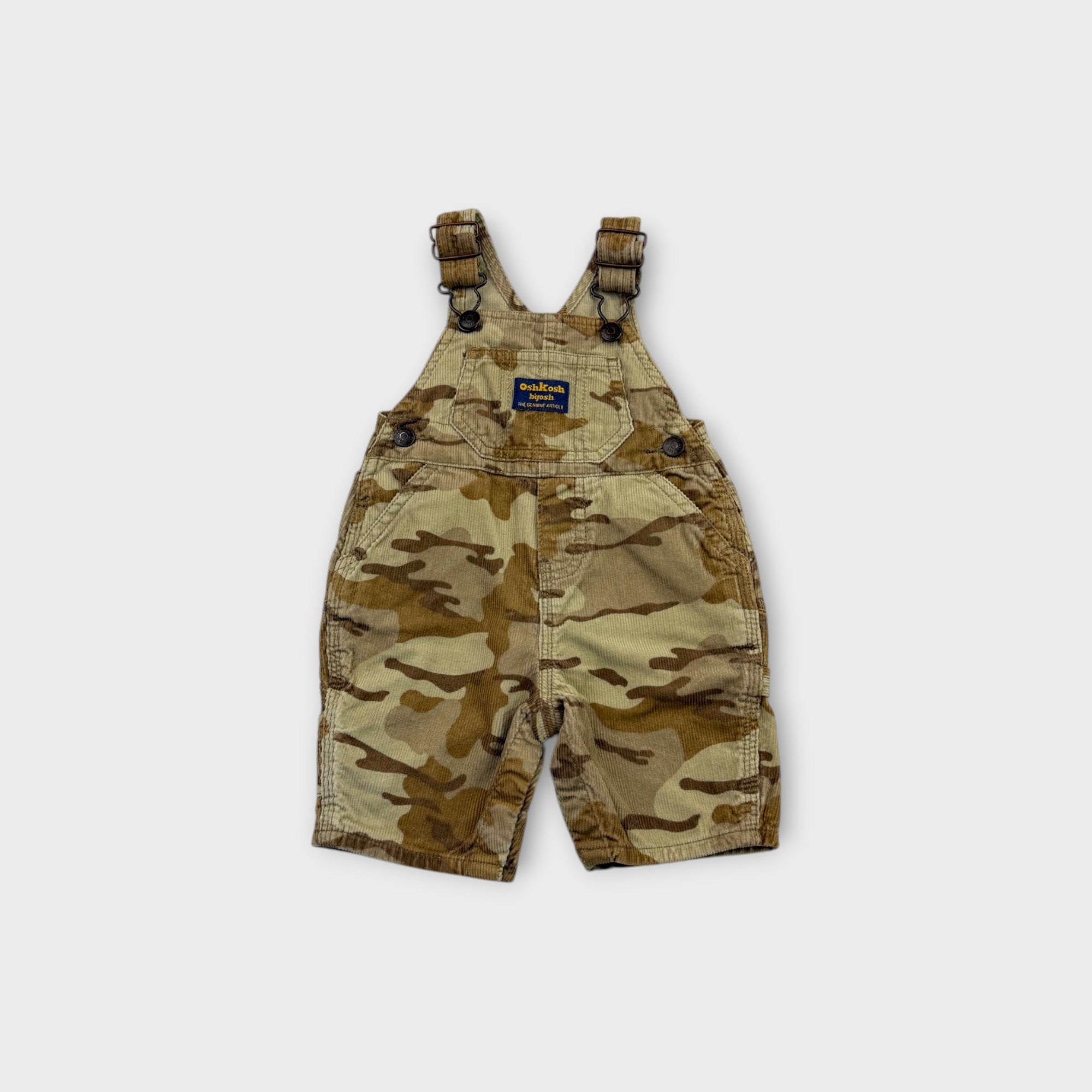 Vintage OshKosh B'Gosh Camoflage Corduroy Overalls, Size 000