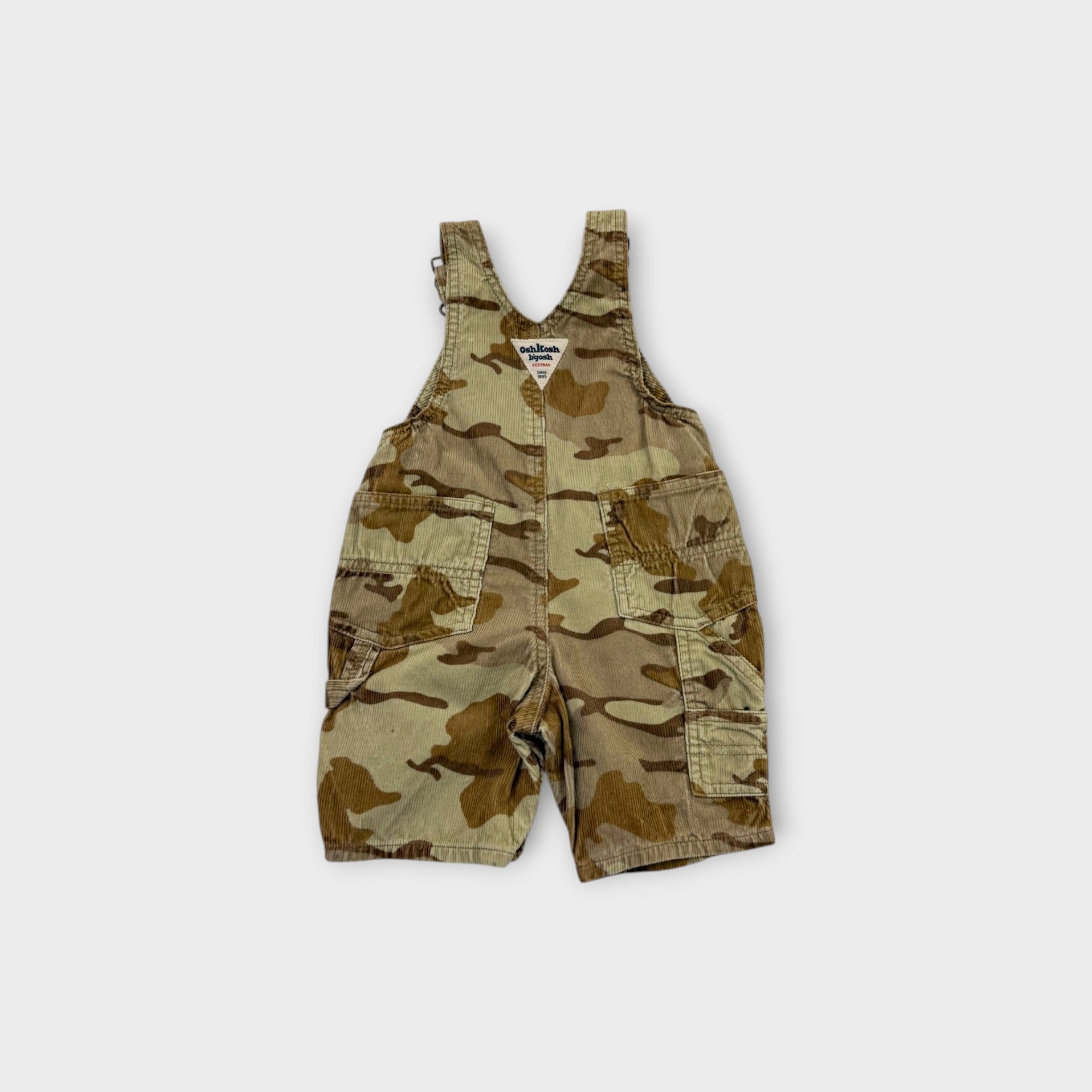 Vintage OshKosh B'Gosh Camoflage Corduroy Overalls, Size 000