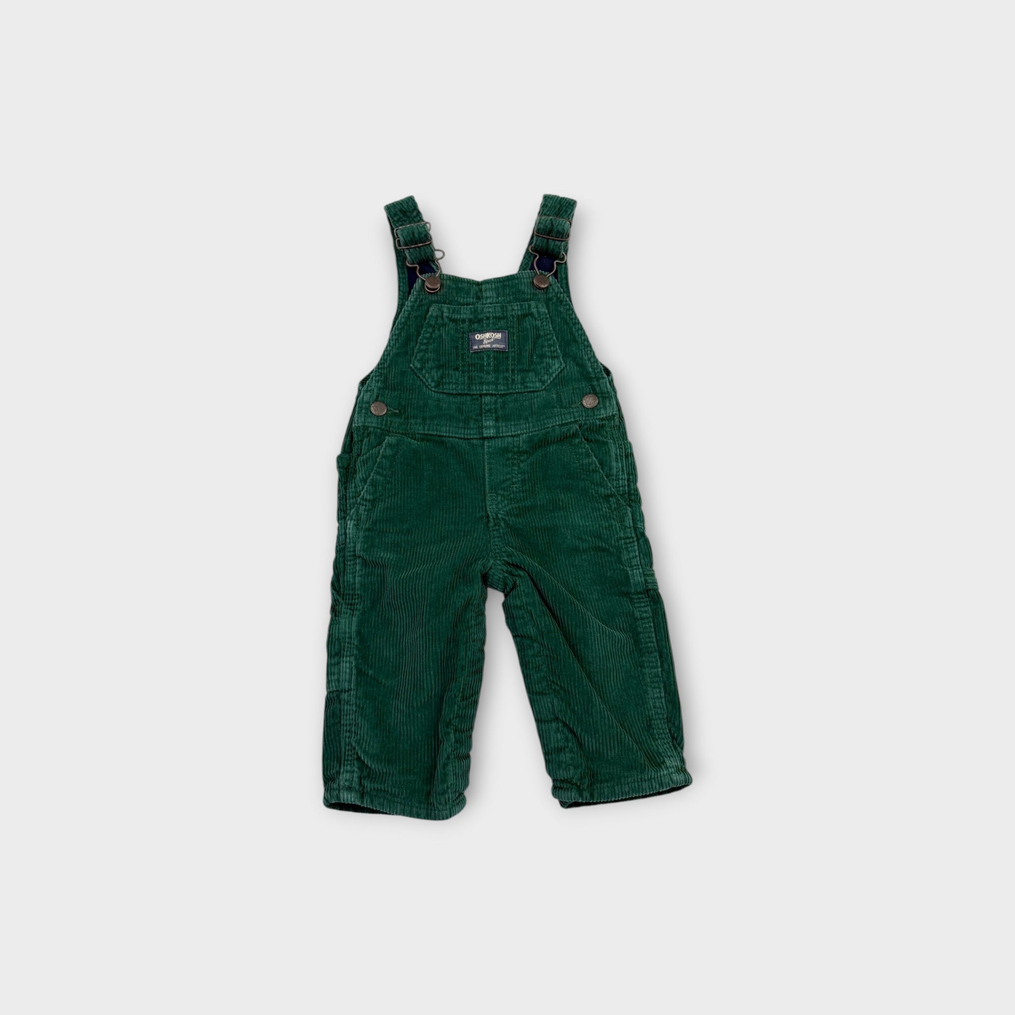 Retro OshKosh B'Gosh Green Corduroy Overalls, Size 0