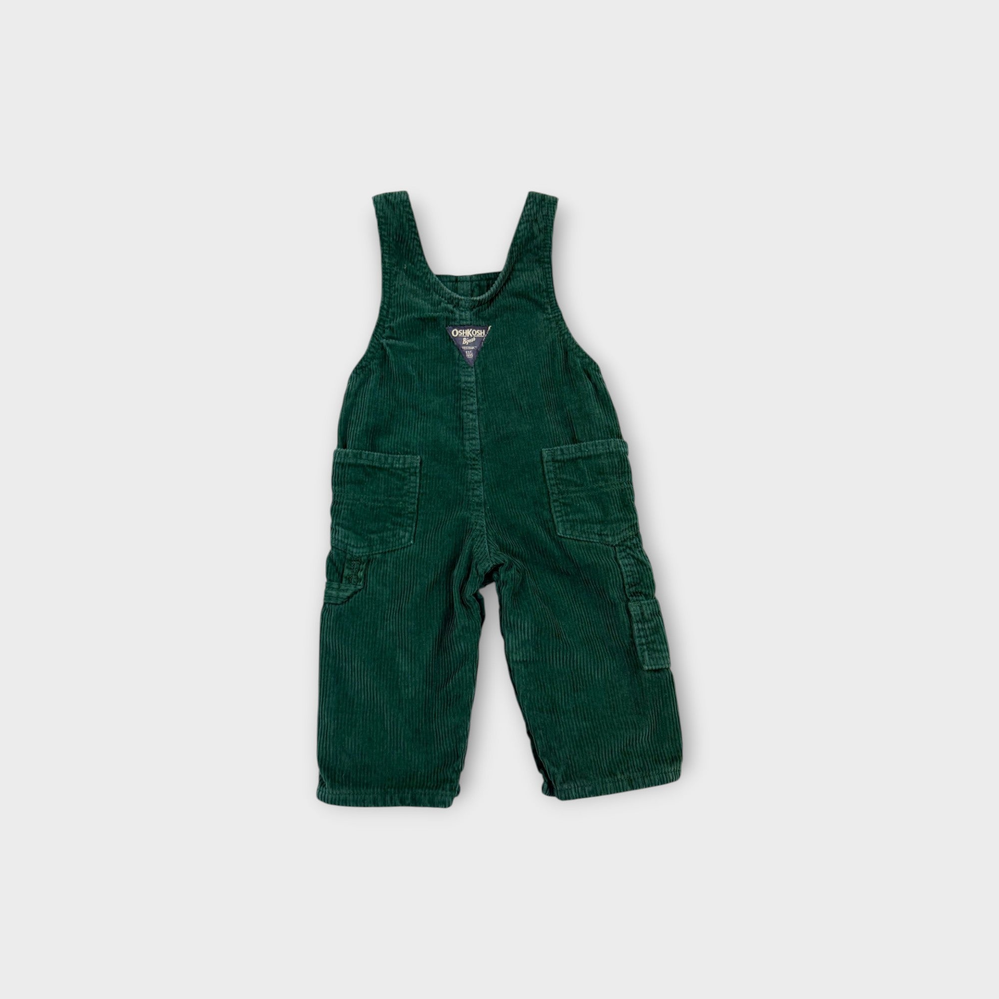 Retro OshKosh B'Gosh Green Corduroy Overalls, Size 0