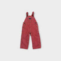 Retro Oshkosh B'Gosh Red Hickory Overalls, Size 1