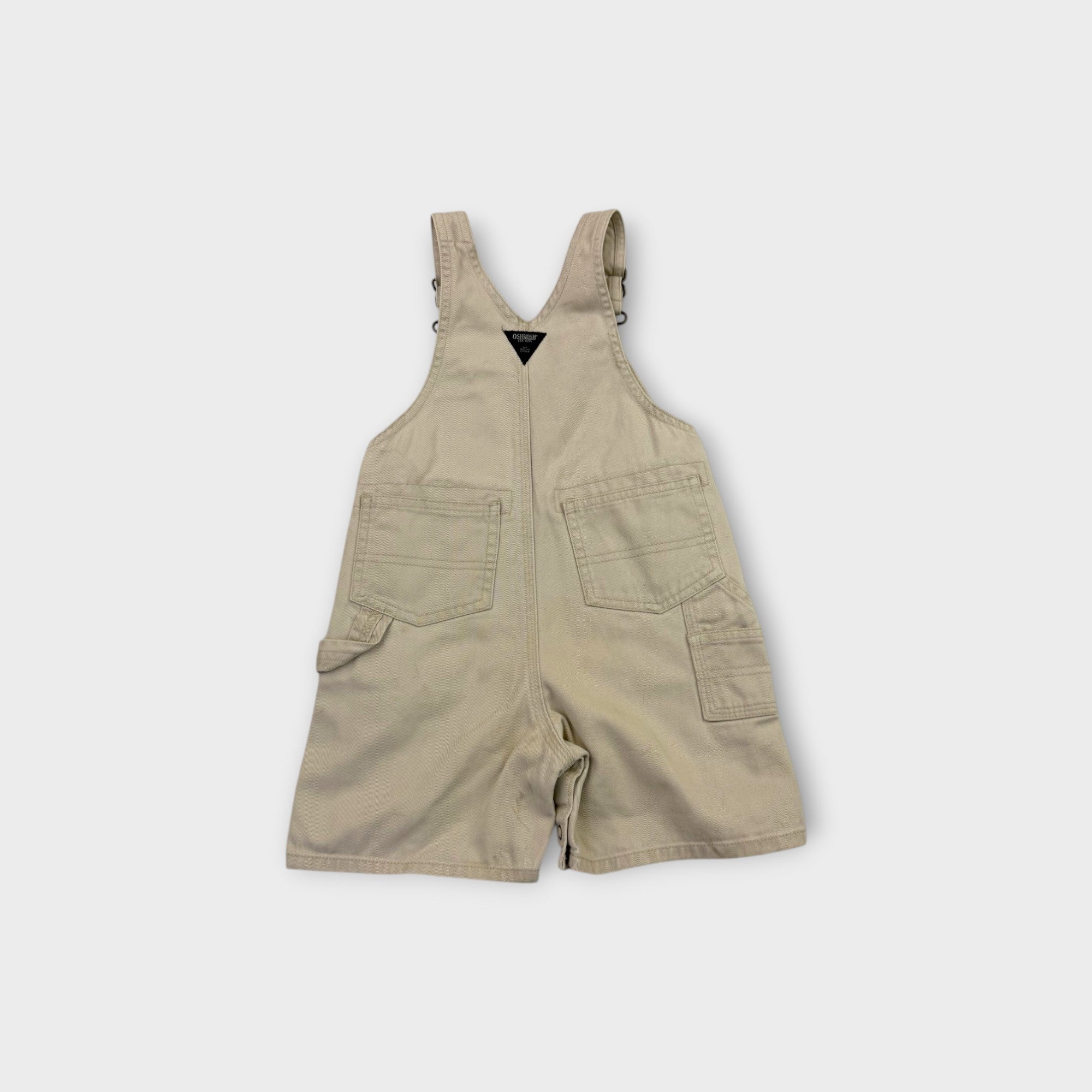 Vintage OshKosh B'Gosh Khaki Carpenter Shortalls, Size 1