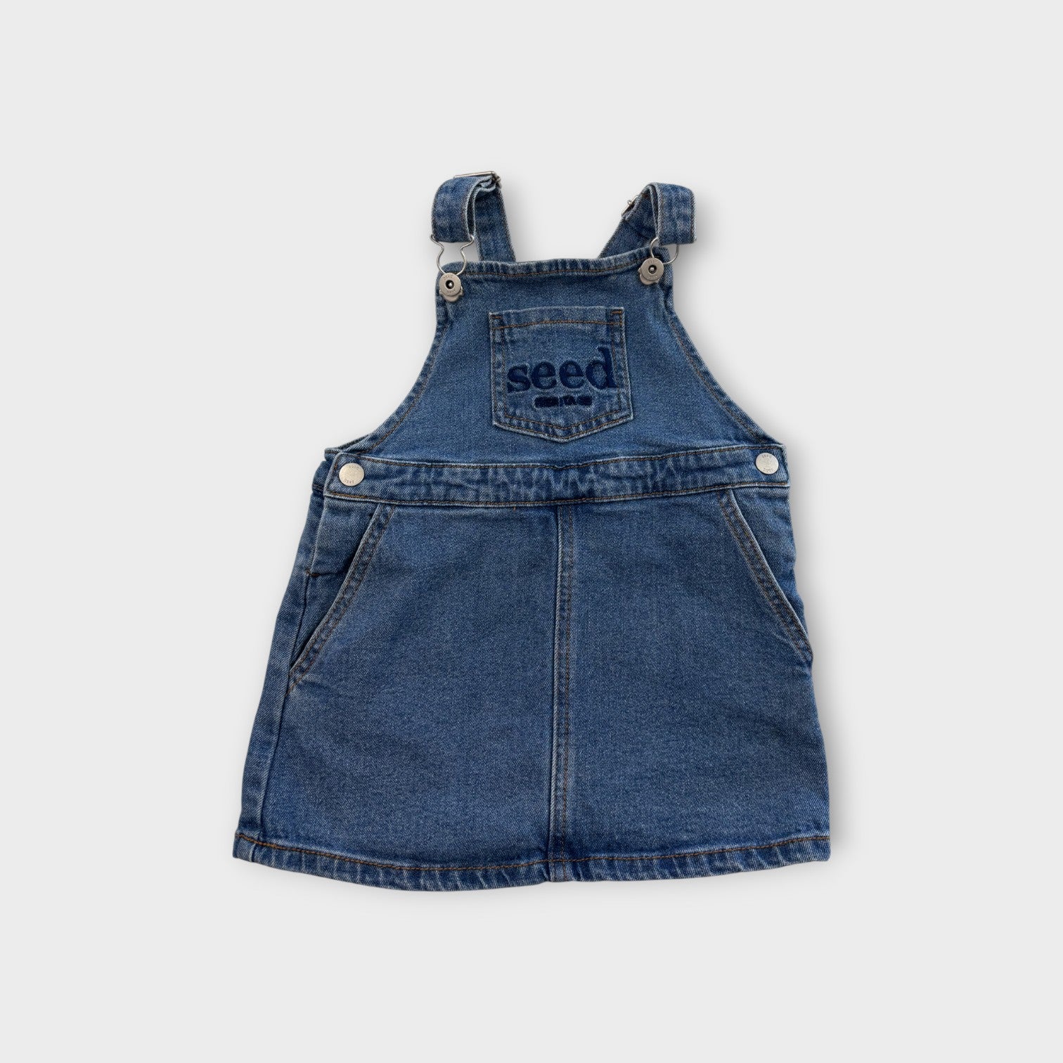 Seed Denim Pinafore, Size 1