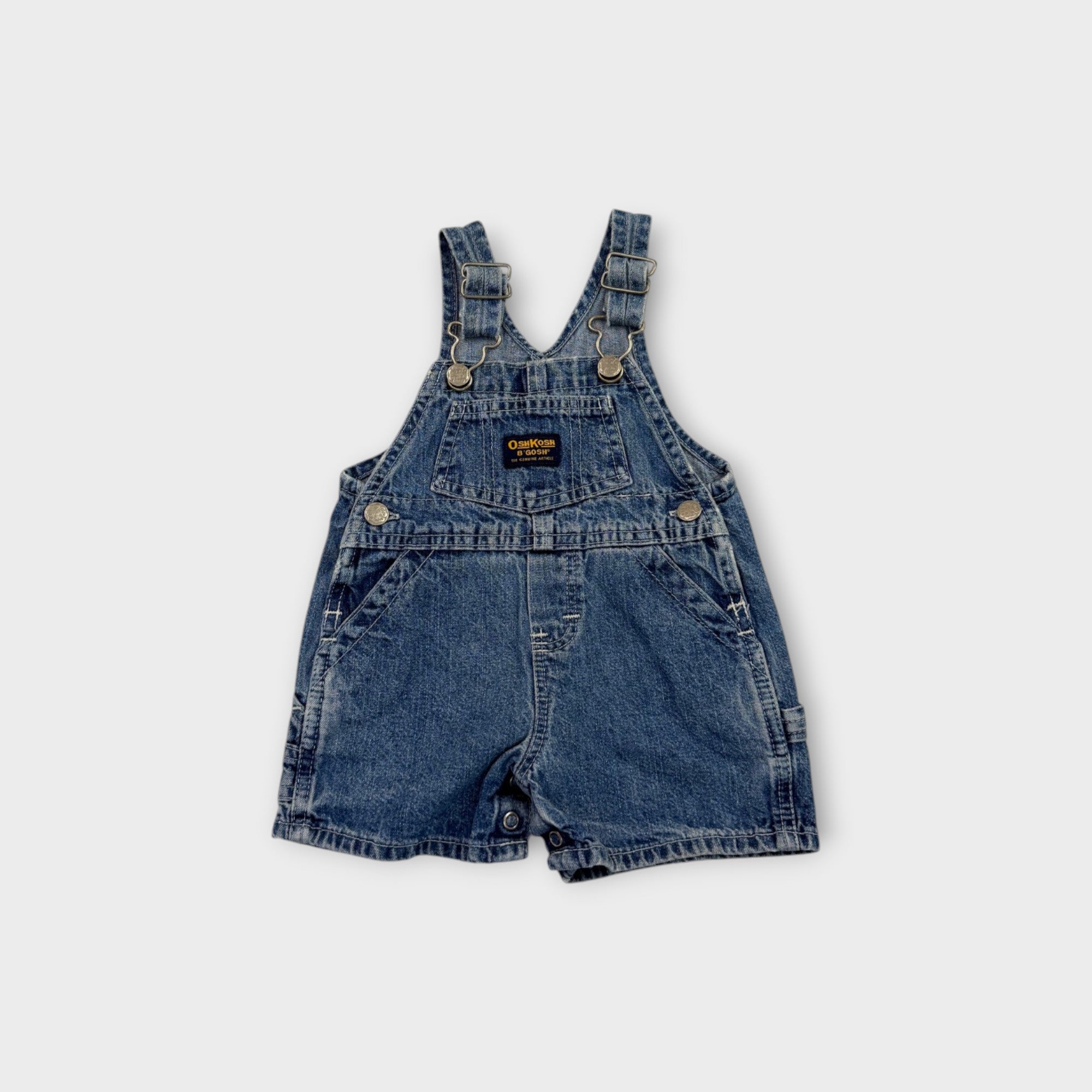 Vintage OshKosh B'Gosh Denim Carpenter Shortalls, Size 00