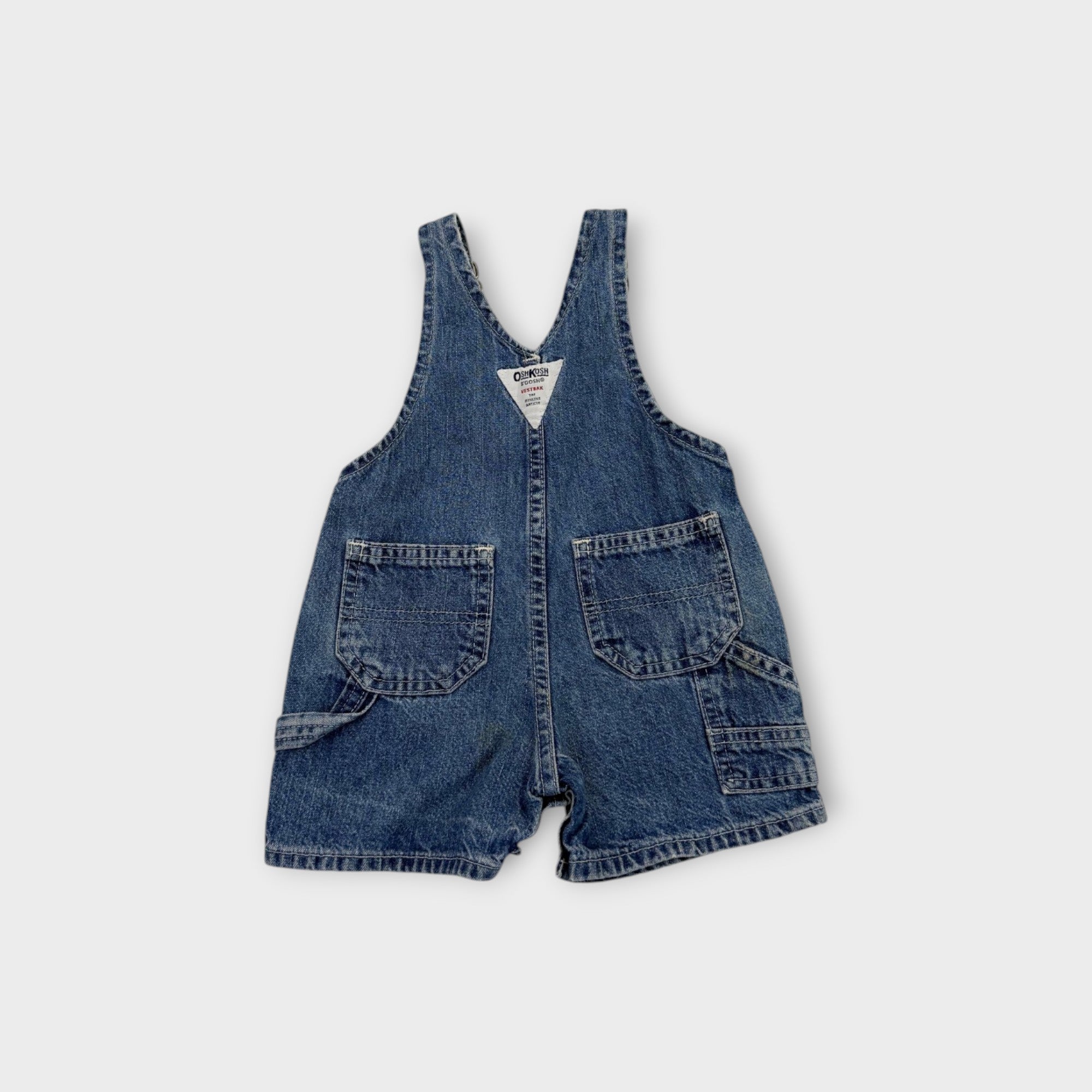 Vintage OshKosh B'Gosh Denim Carpenter Shortalls, Size 00