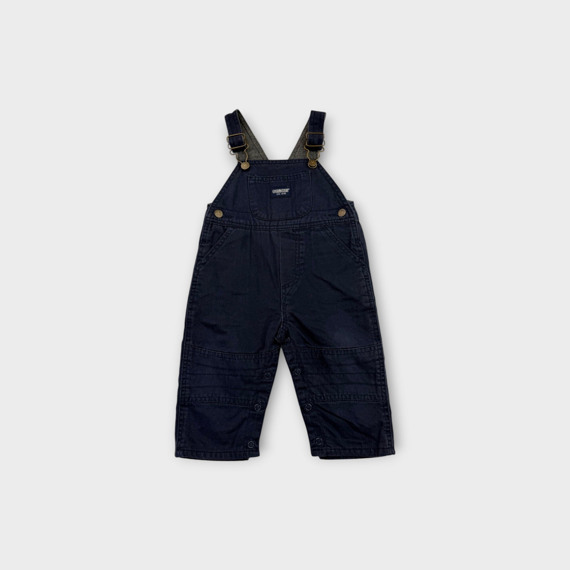 Vintage OshKosh B'Gosh Navy Lined Overalls, Size 0