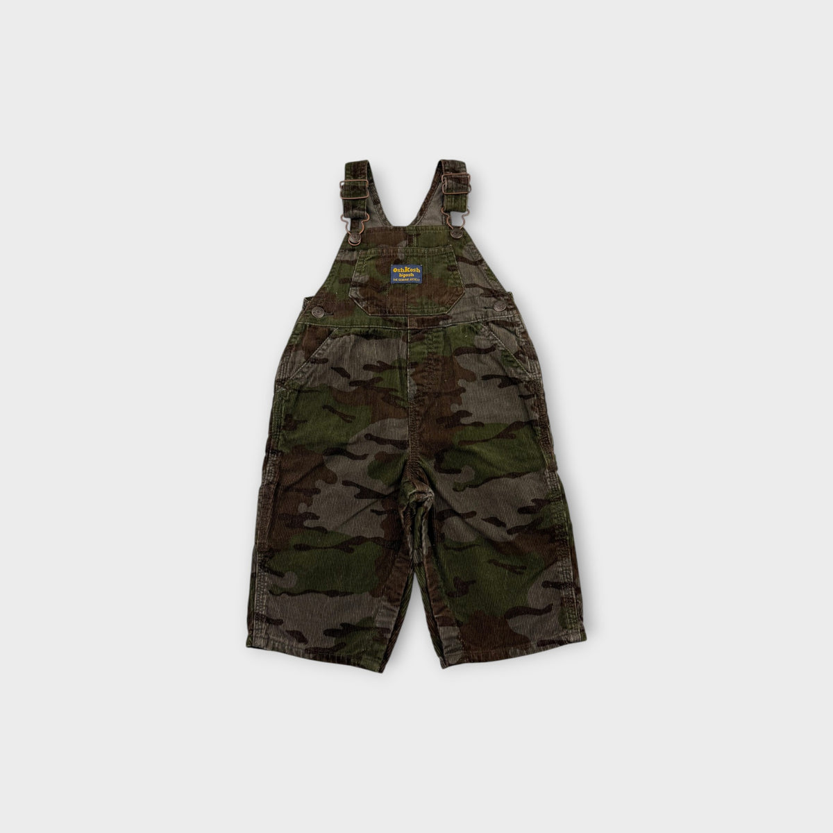 Vintage OshKosh B'Gosh Camo Corduroy Overalls, Size 0