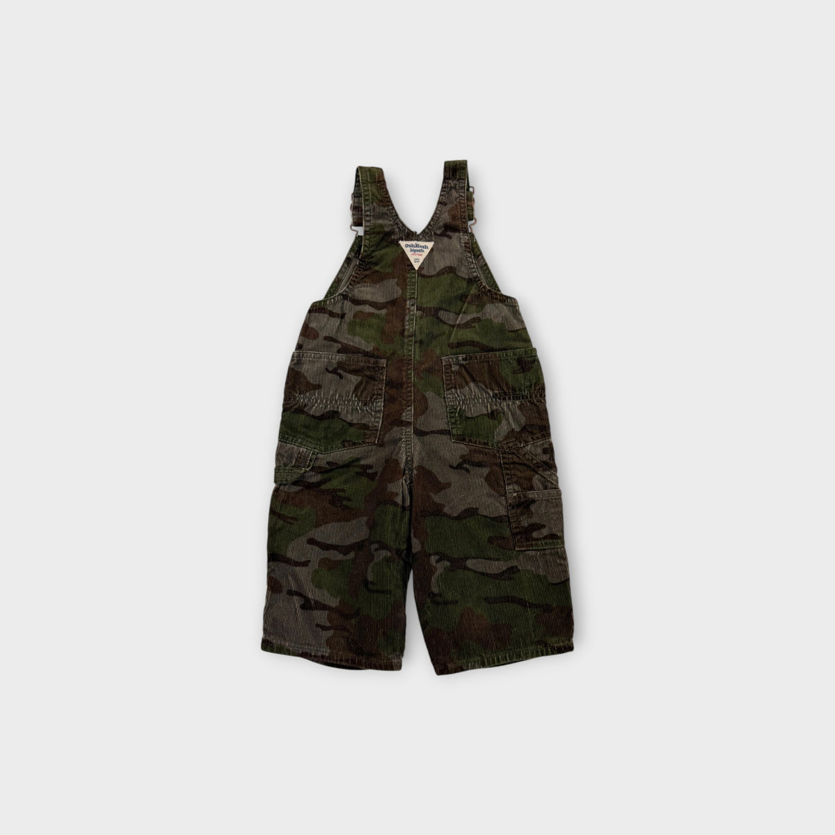 Vintage OshKosh B'Gosh Camo Corduroy Overalls, Size 0