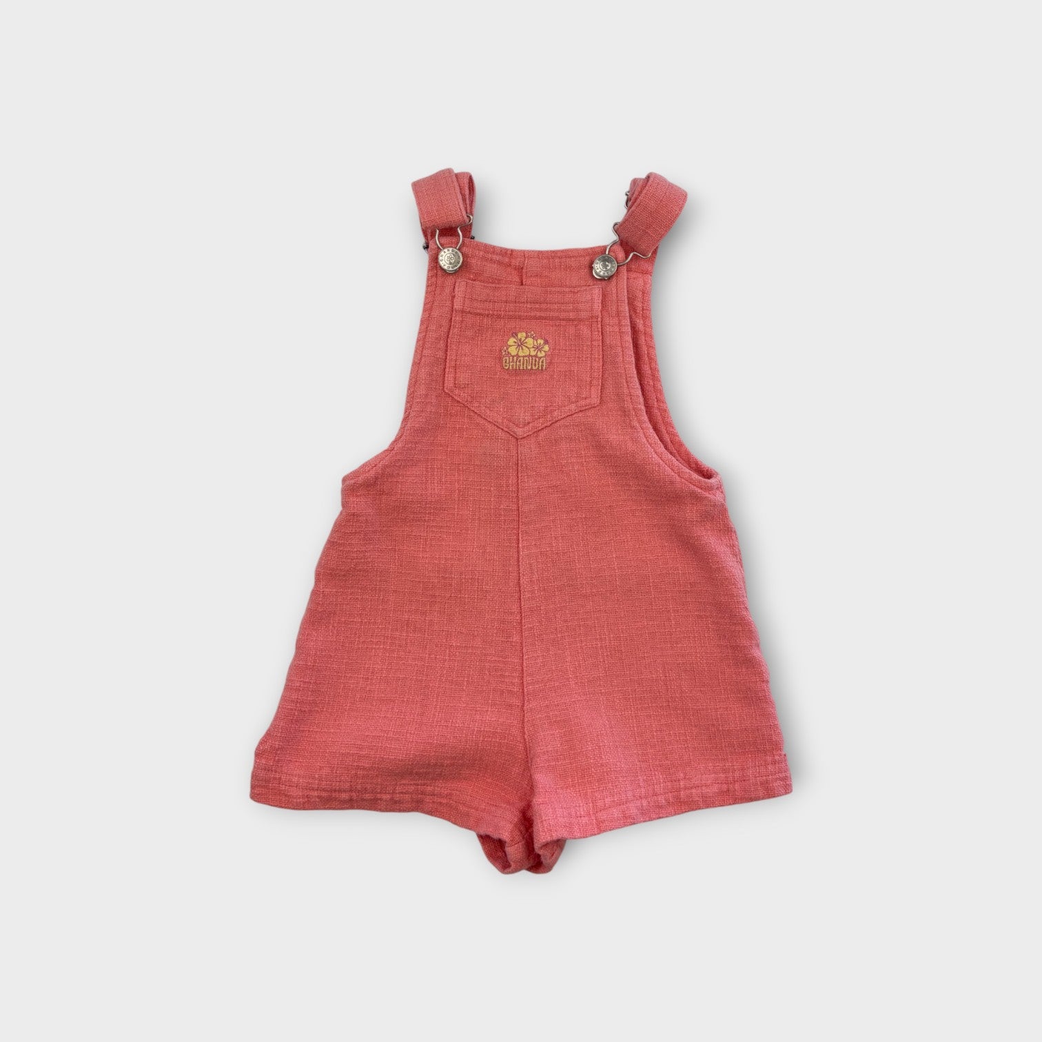 Pink Woven Shortalls, Size 1-2