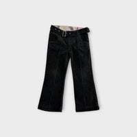 Retro Black Velour Pants, Size 3