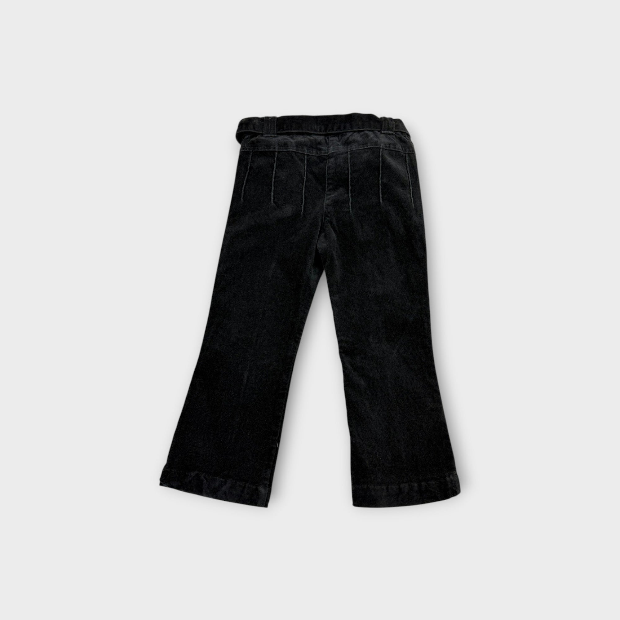 Retro Black Velour Pants, Size 3