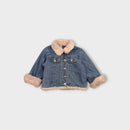 Retro Pumpkin Patch Sherpa Denim Jacket, Size 3