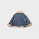 Retro Pumpkin Patch Sherpa Denim Jacket, Size 3